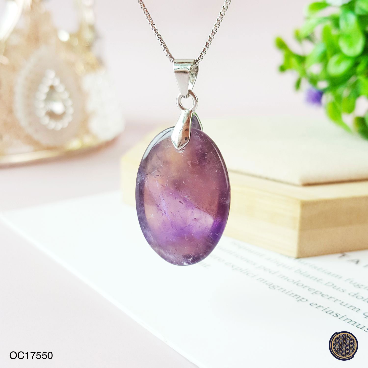 18mm x 25mm Amethyst Oval Shape Pendant