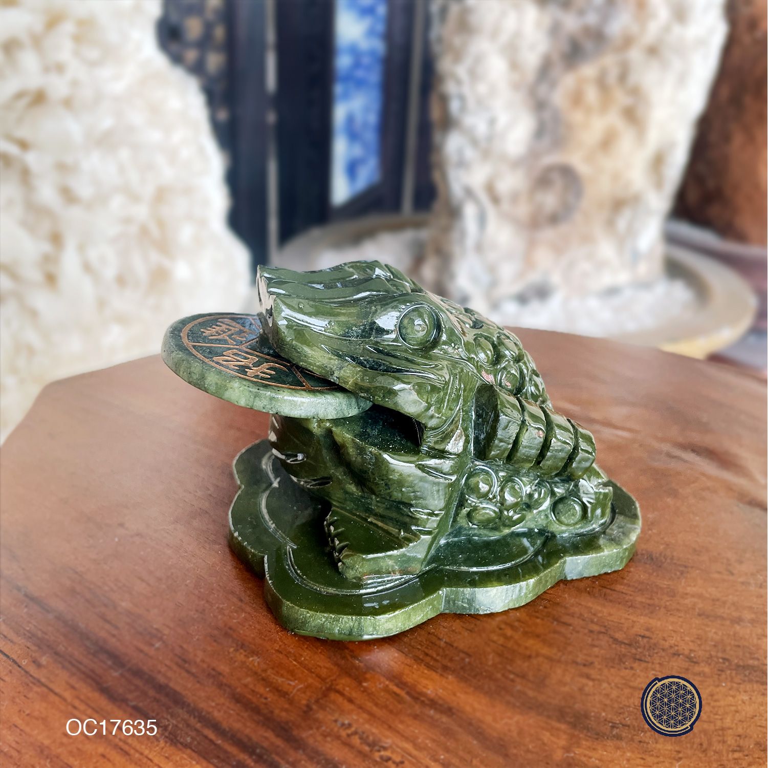 Green Jasper Toad Decoration