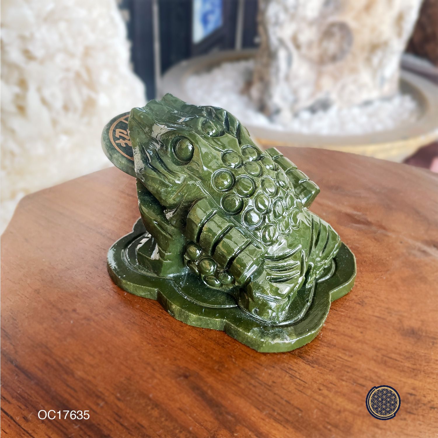 Green Jasper Toad Decoration