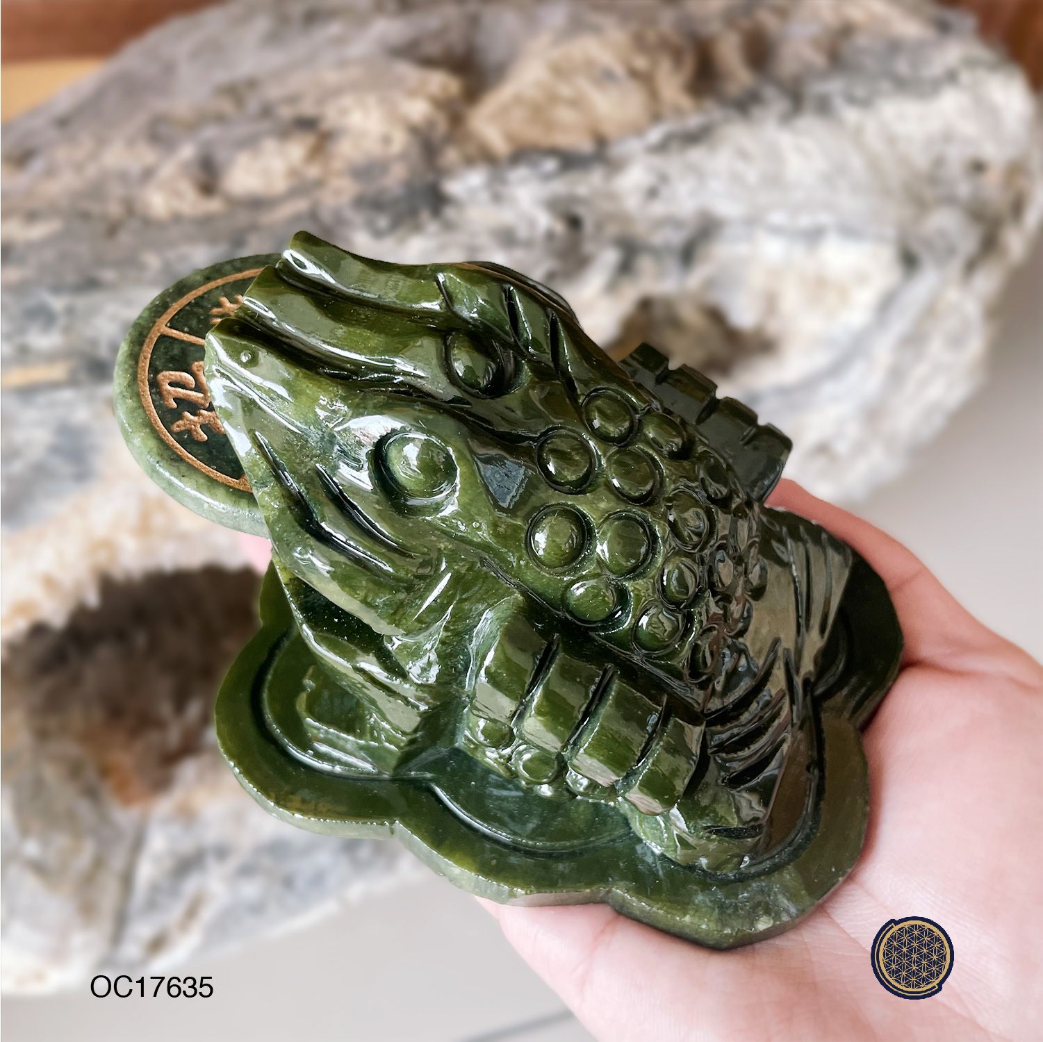 Green Jasper Toad Decoration