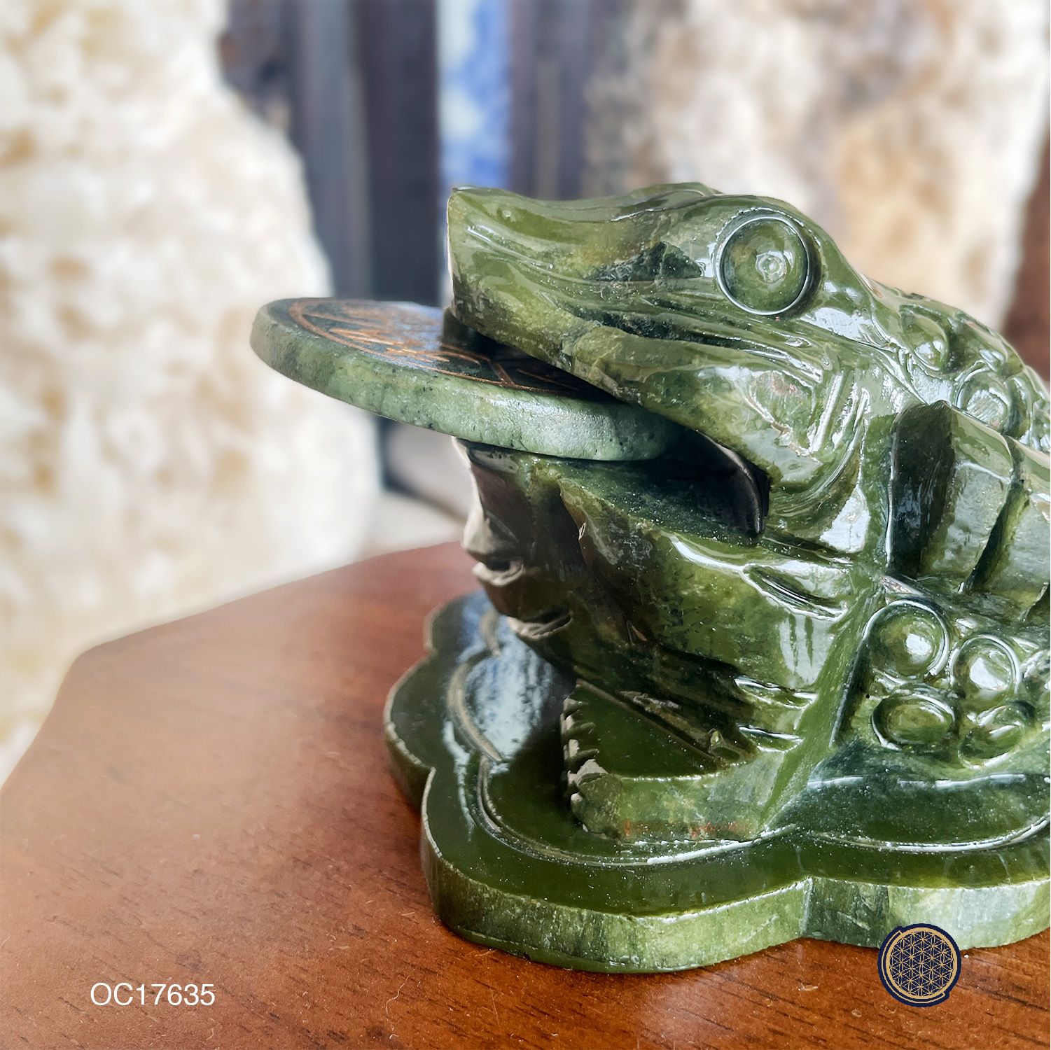 Green Jasper Toad Decoration