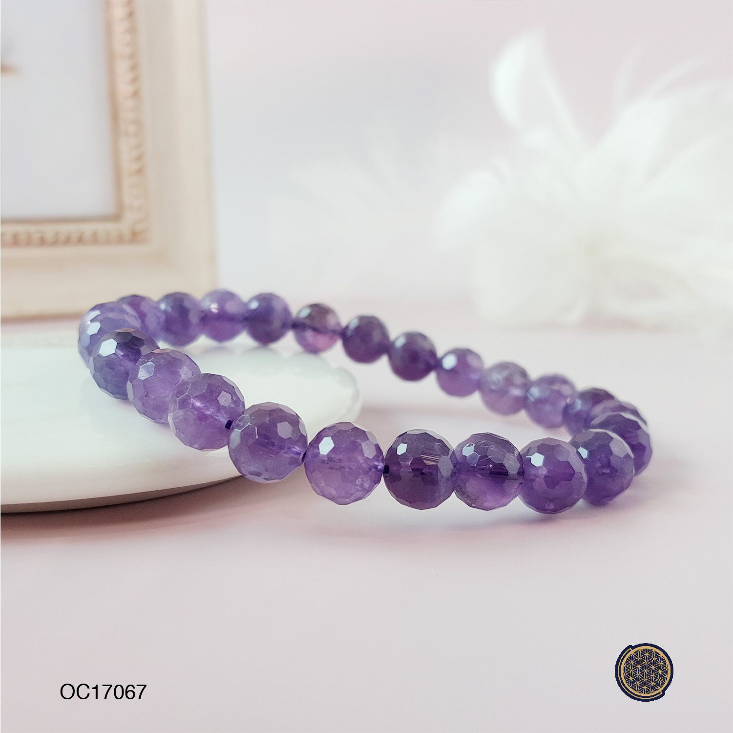 8mm Amethyst Cutting Bracelet