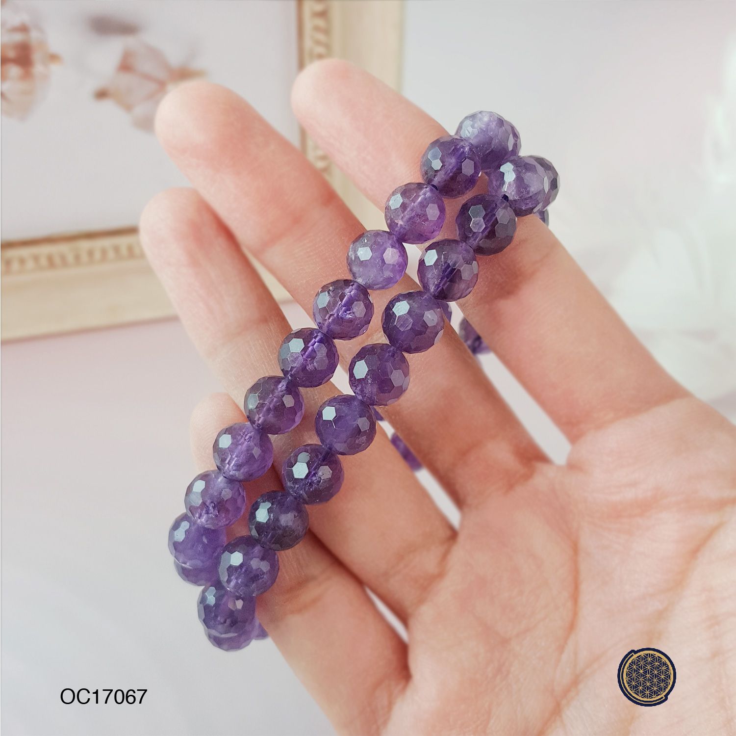 8mm Amethyst Cutting Bracelet