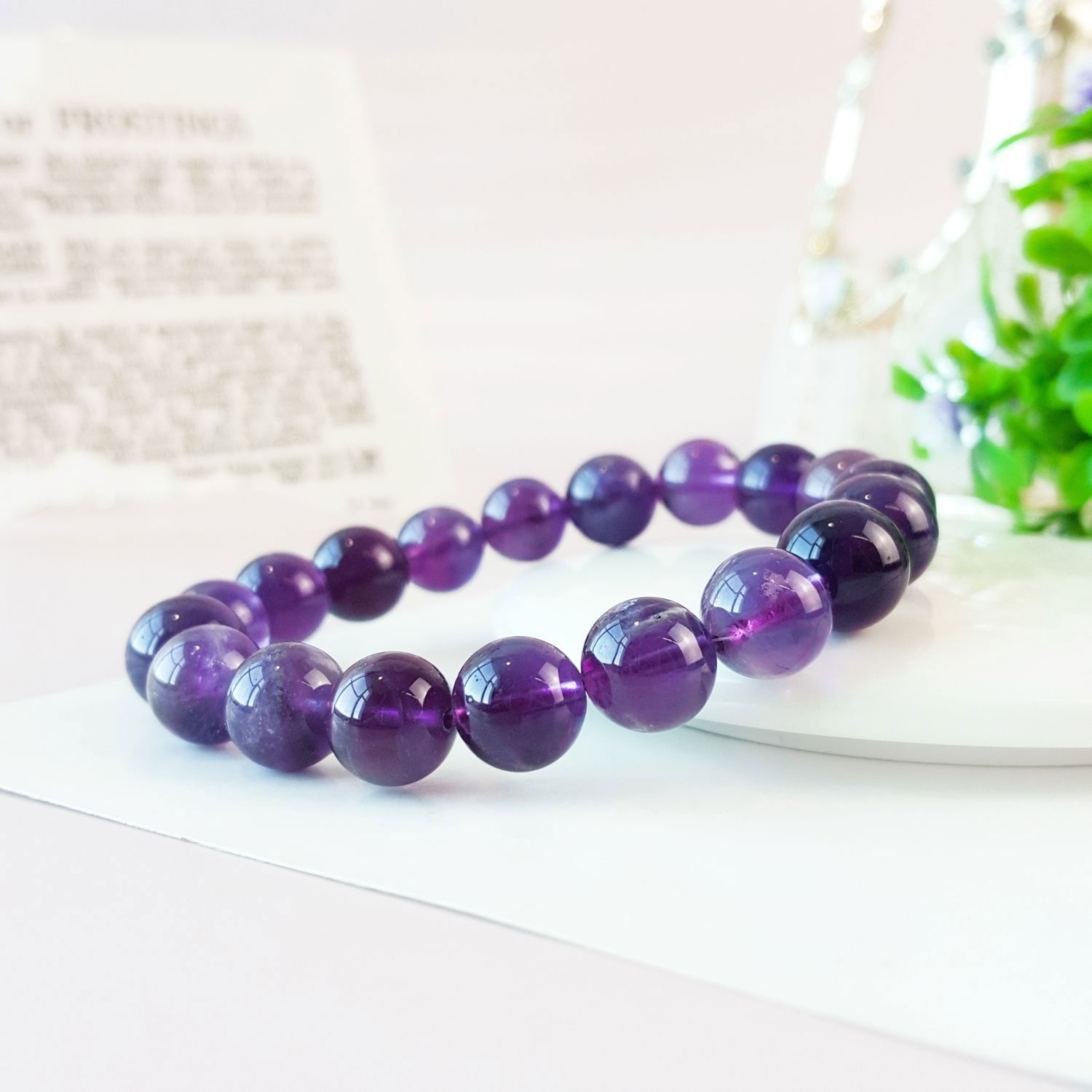 10mm Amethyst Bracelet