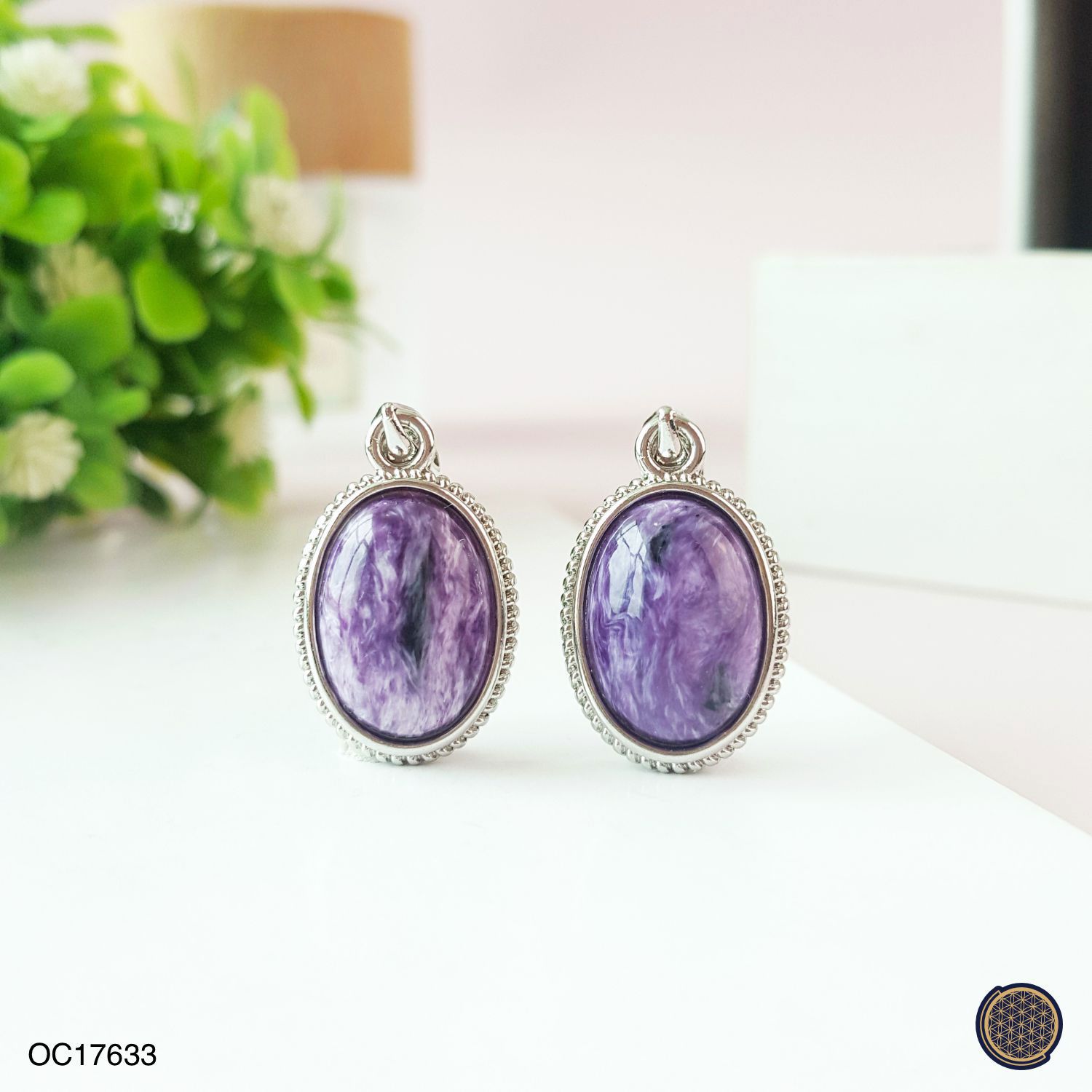 Charoite Oval Shape Pendant