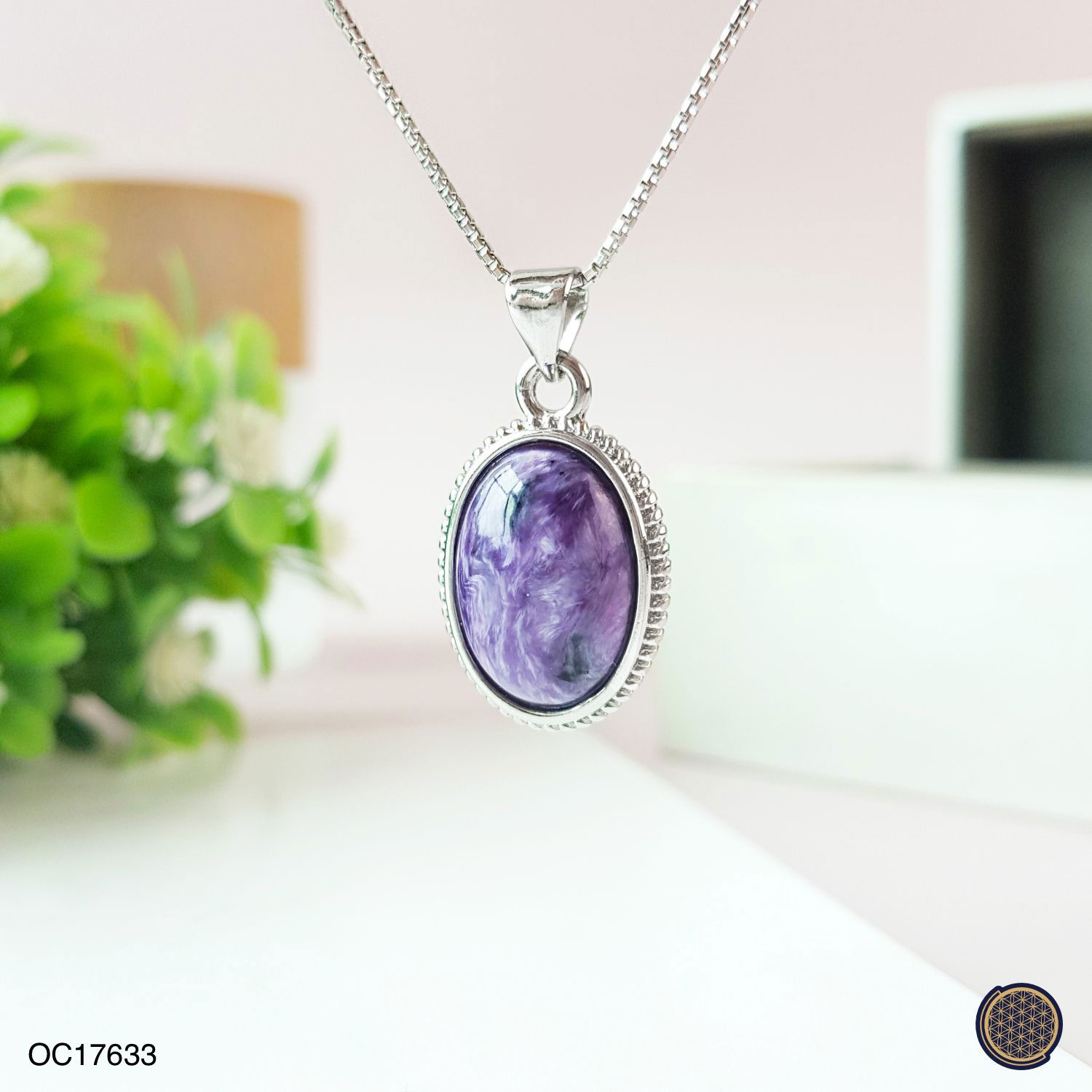 Charoite Oval Shape Pendant