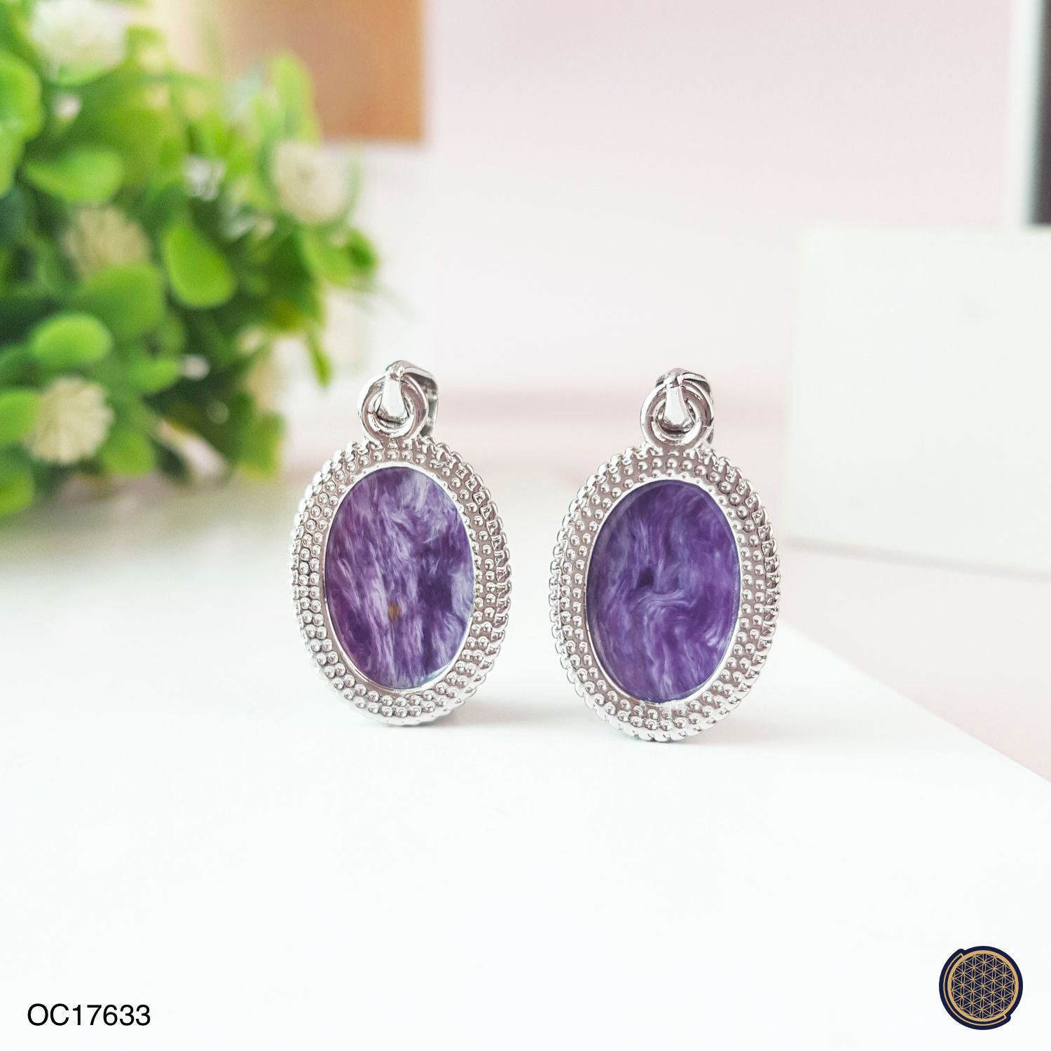 Charoite Oval Shape Pendant