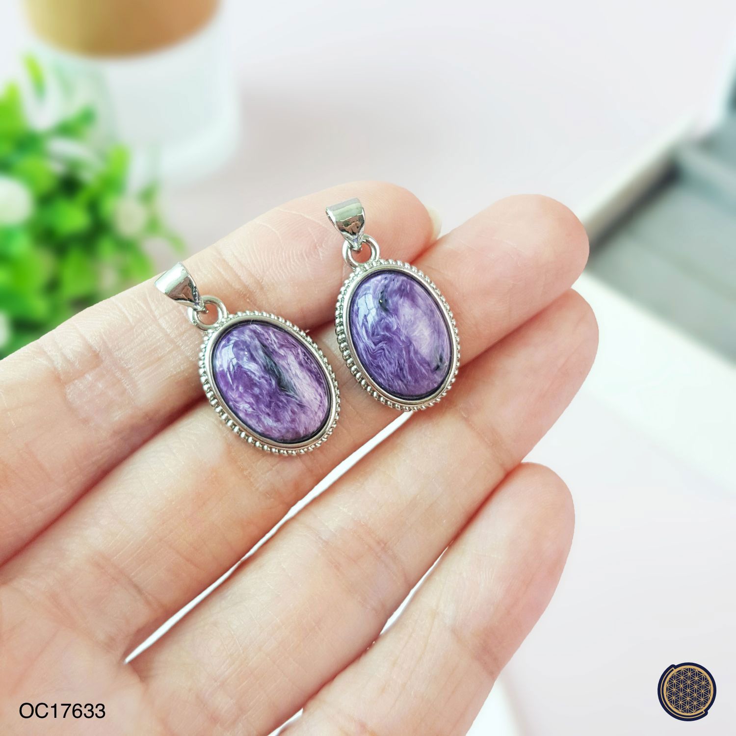 Charoite Oval Shape Pendant