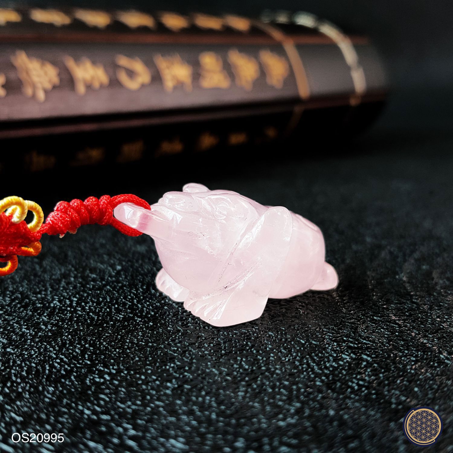 35mm x 16mm Rose Quartz Toad Charm