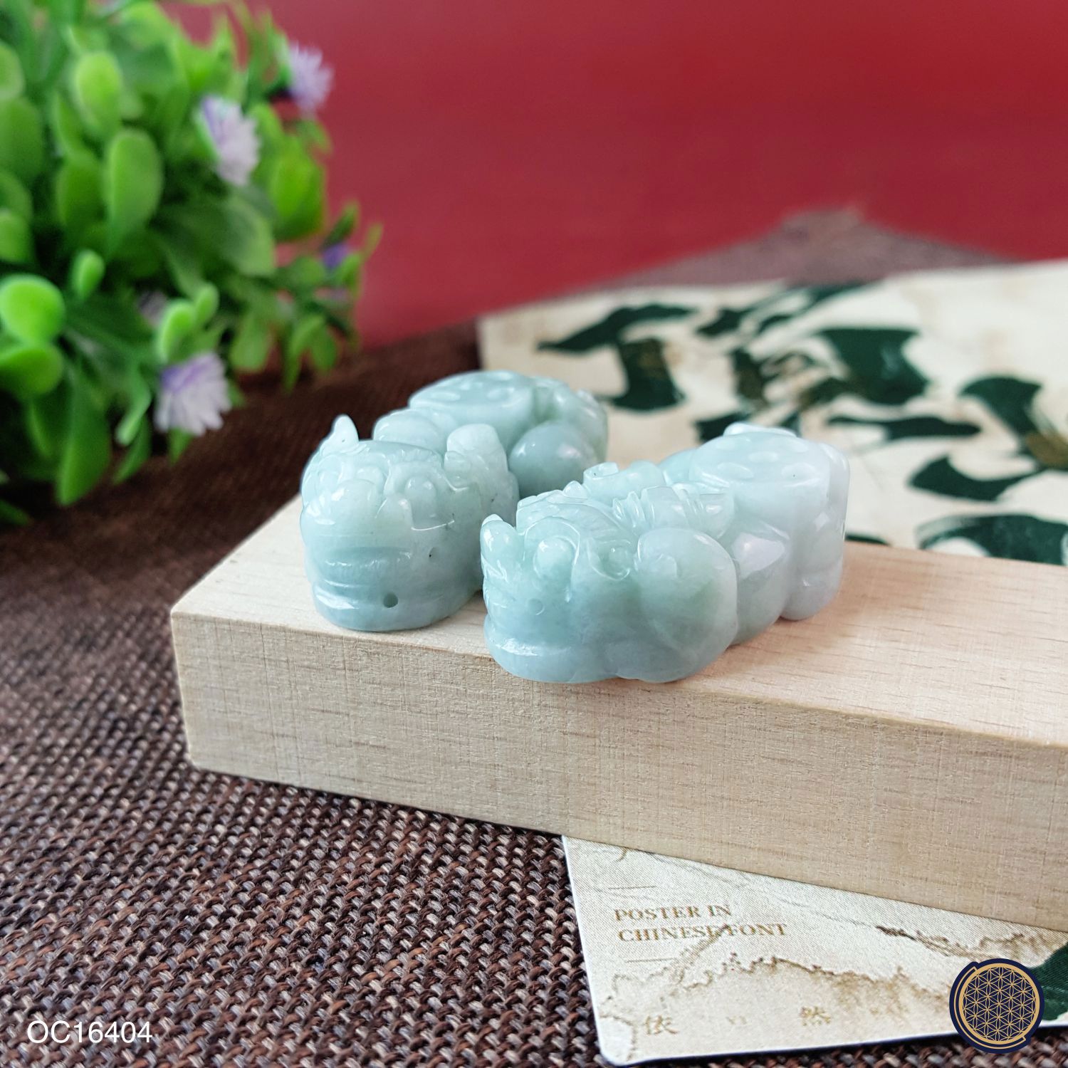 16mm x 28mm You Qing Jade  Pi Xiu (Set) 