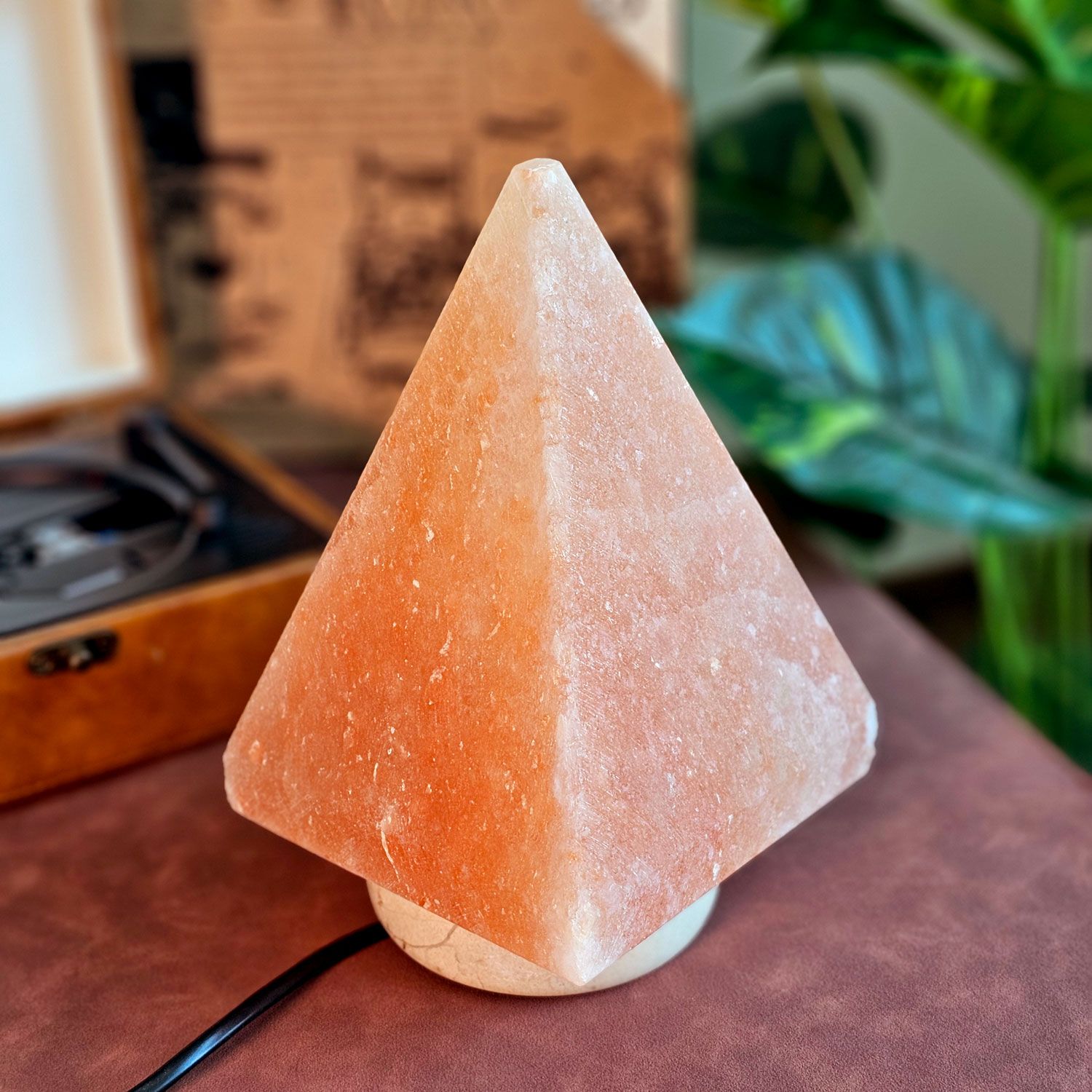 Salt Lamp Pyramid With Base Stand 