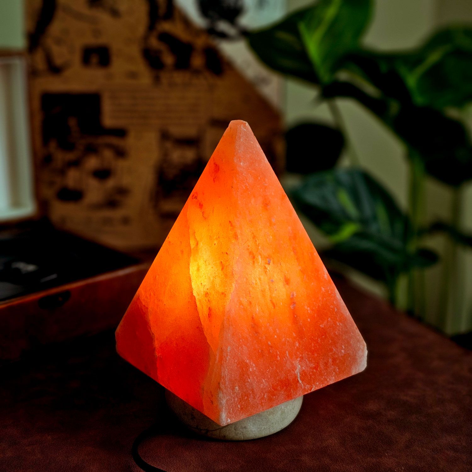 Salt Lamp Pyramid With Base Stand 