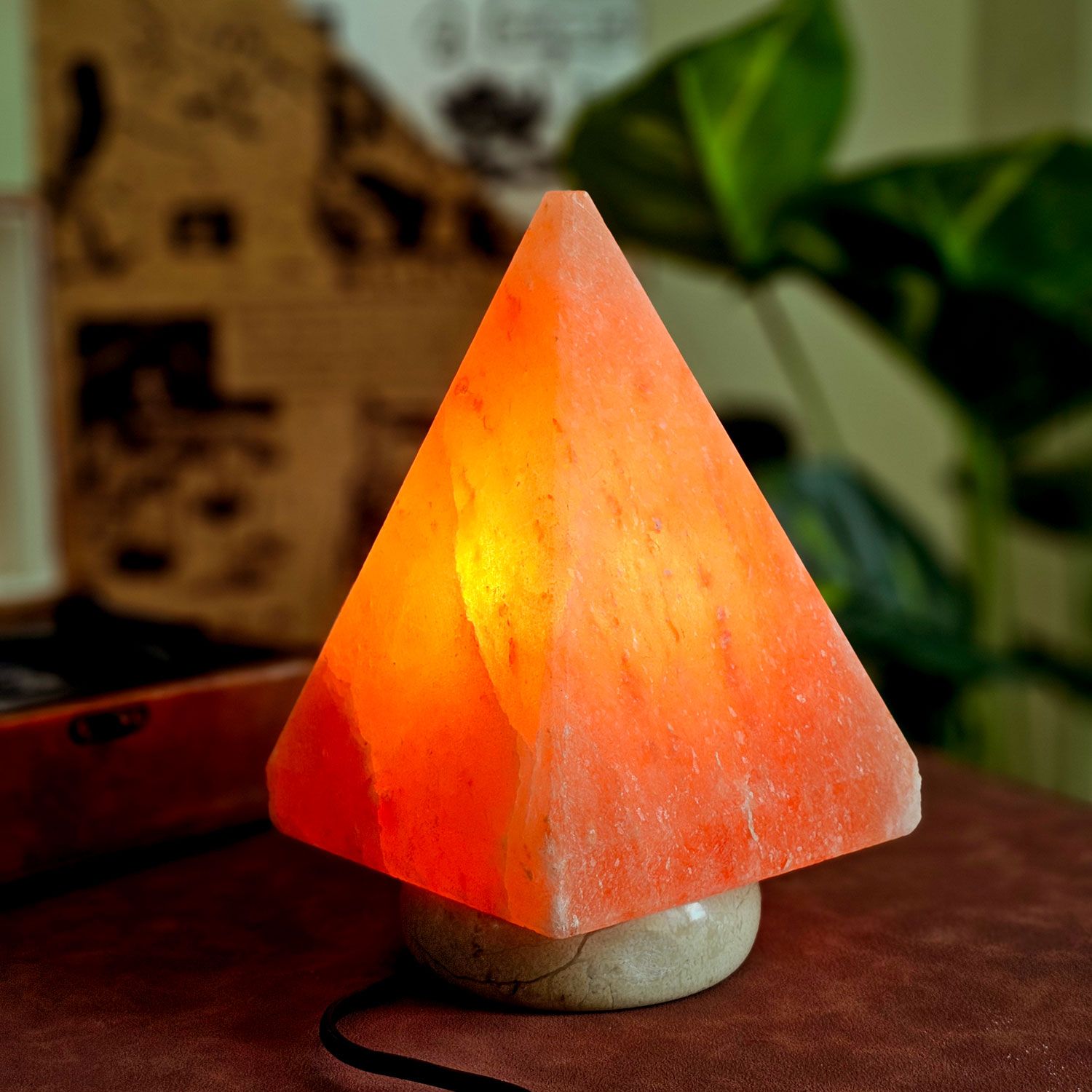 Salt Lamp Pyramid With Base Stand 