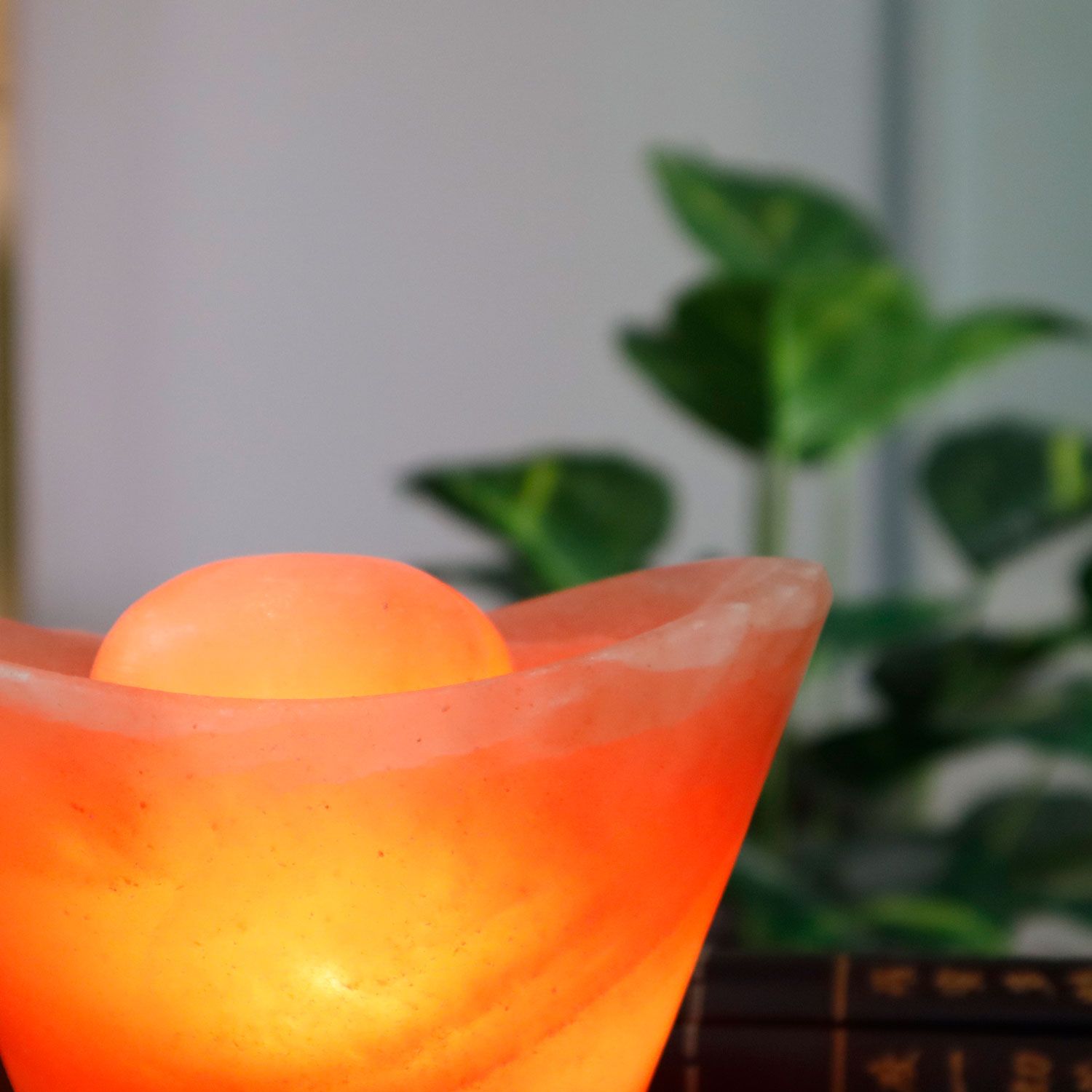 Salt Lamp Yuan Bao Shape With Base Stand 