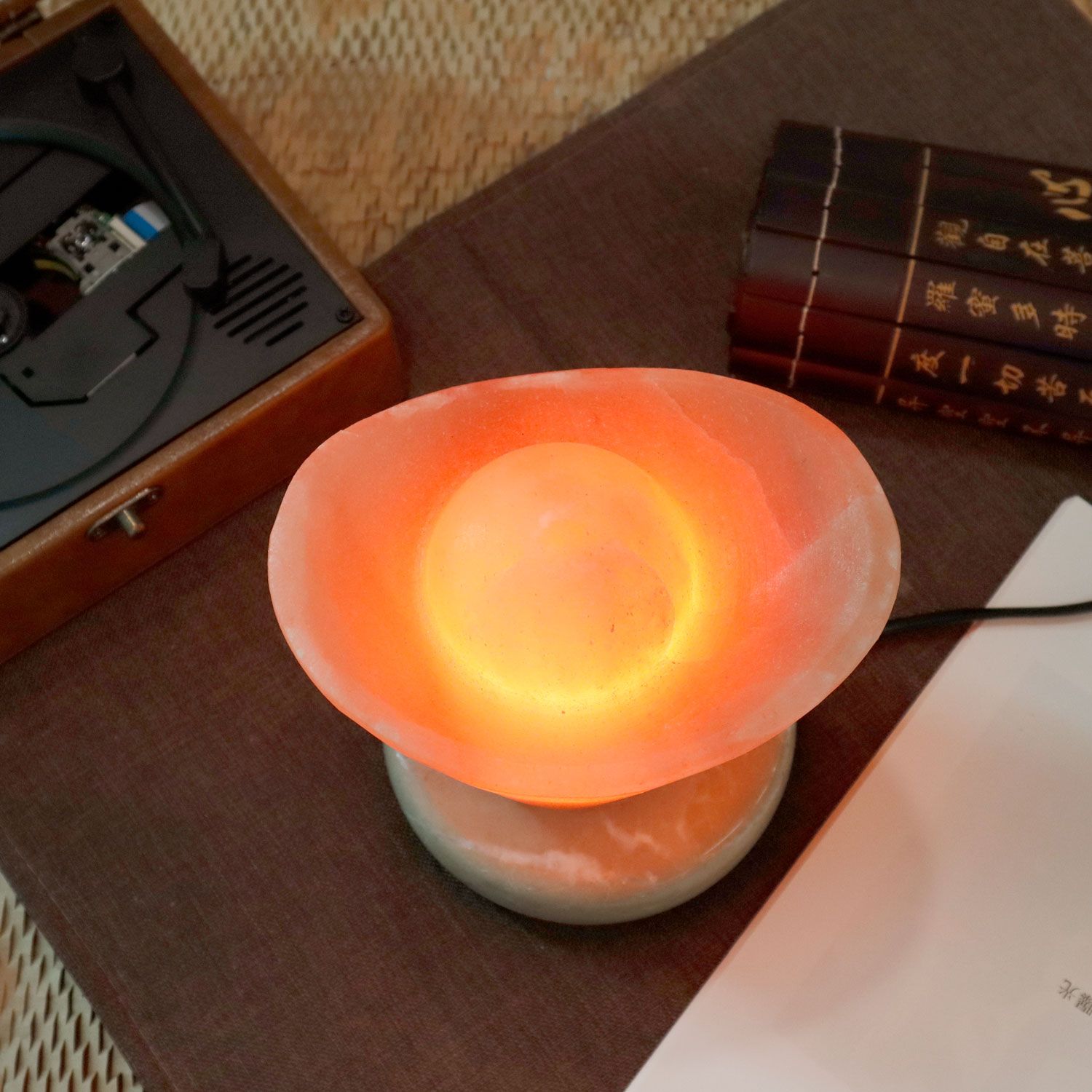 Salt Lamp Yuan Bao Shape With Base Stand 