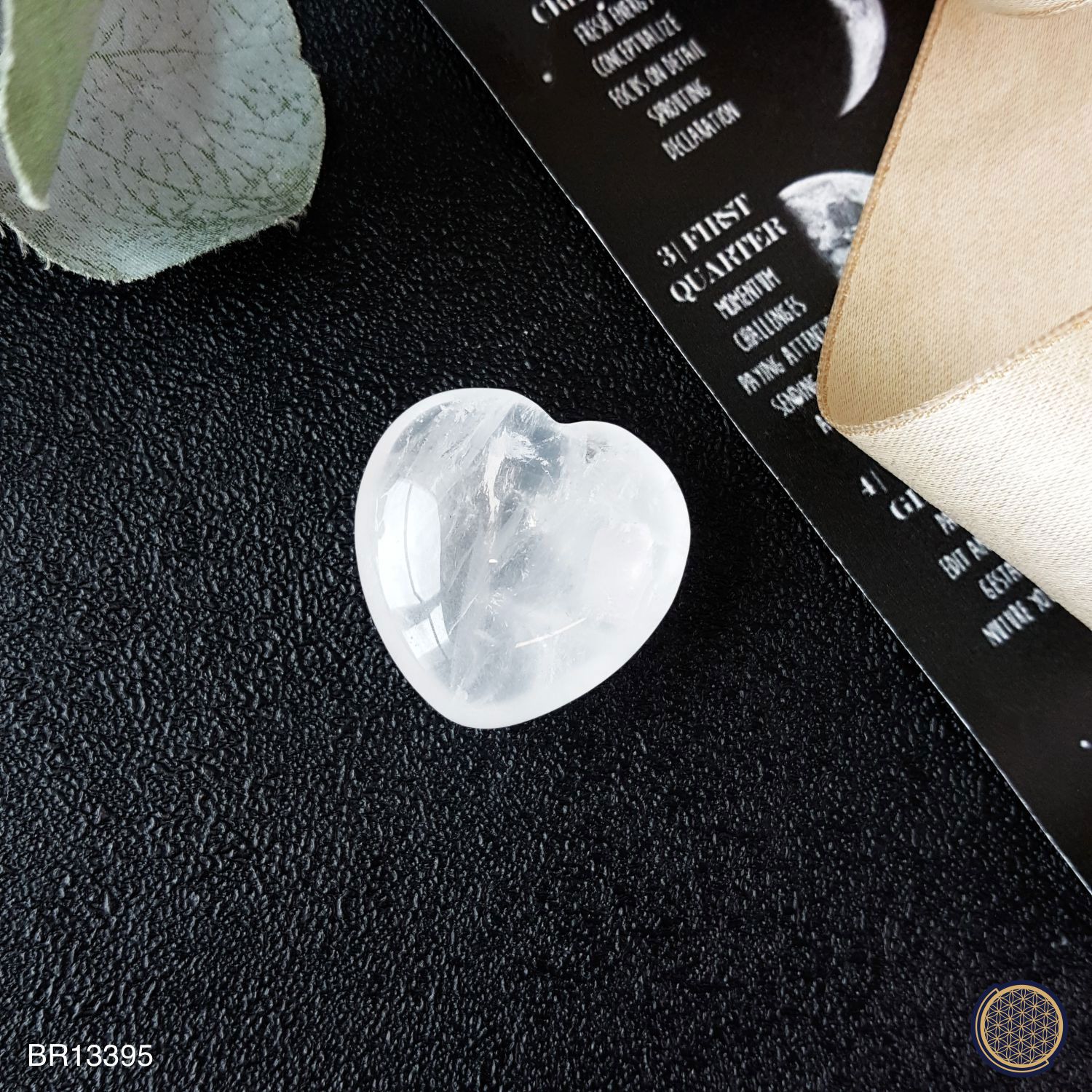 30mm Clear Quartz Heart Shape Small Ornament 