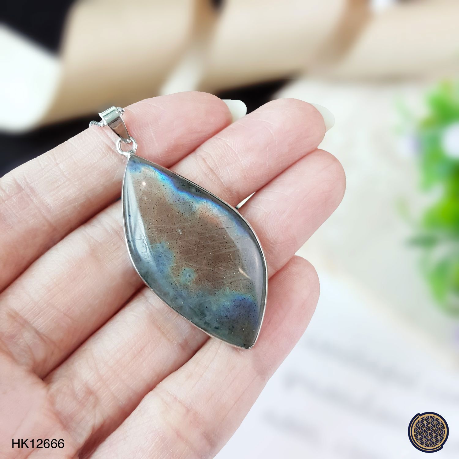 20.5mm x 50mm Labradorite Free Shape Pendant