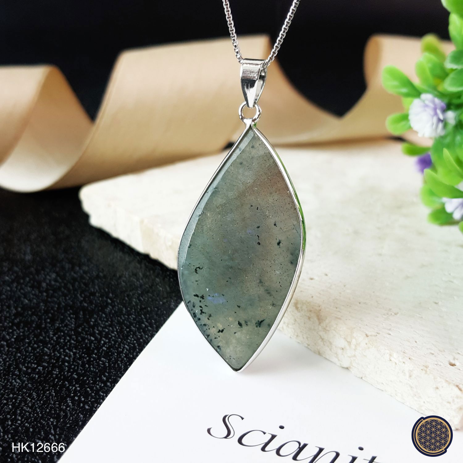 20.5mm x 50mm Labradorite Free Shape Pendant