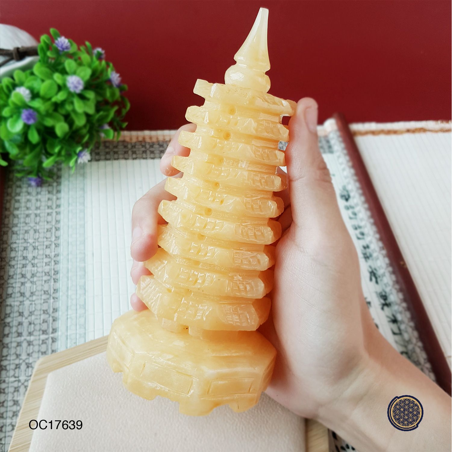 14cm Yellow Jasper Pagoda