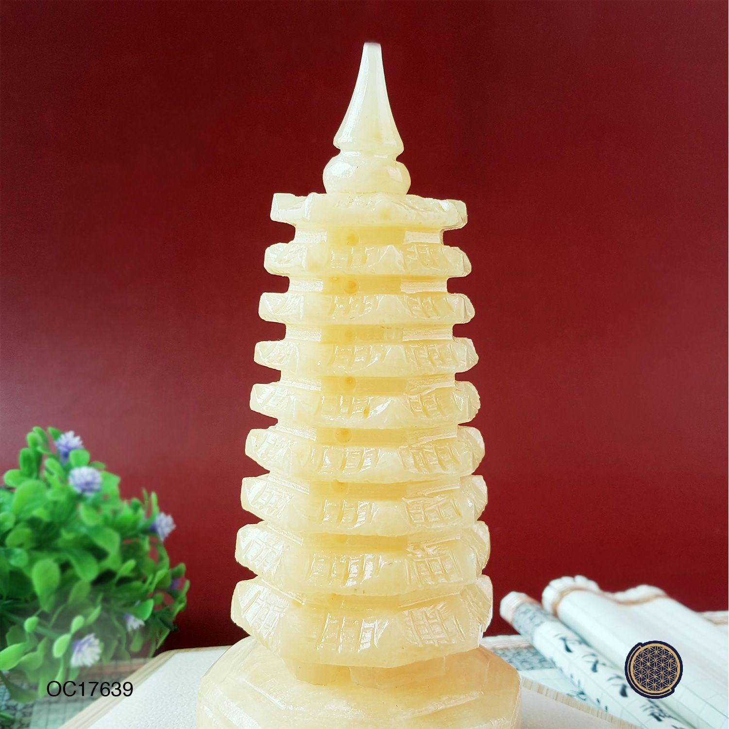 14cm Yellow Jasper Pagoda