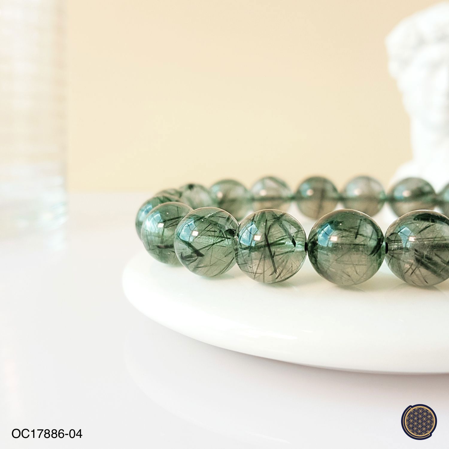 10-10.5mm Green Rutilated Quartz Bracelet