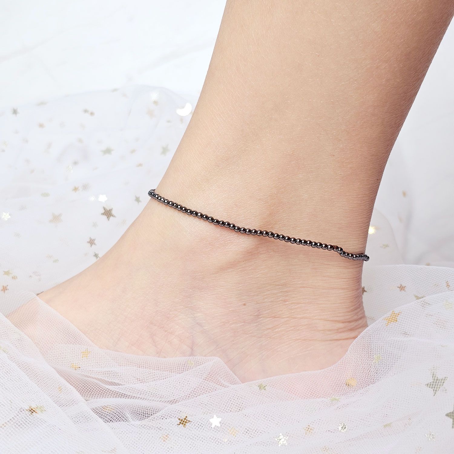 2mm Hematite Anklet