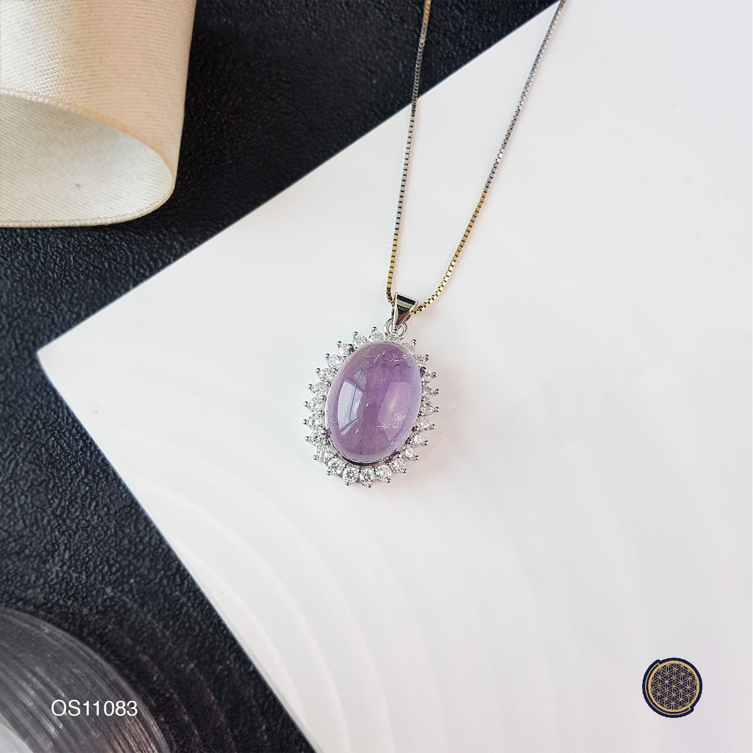 Amethyst Oval Shape With Zircon Pendant