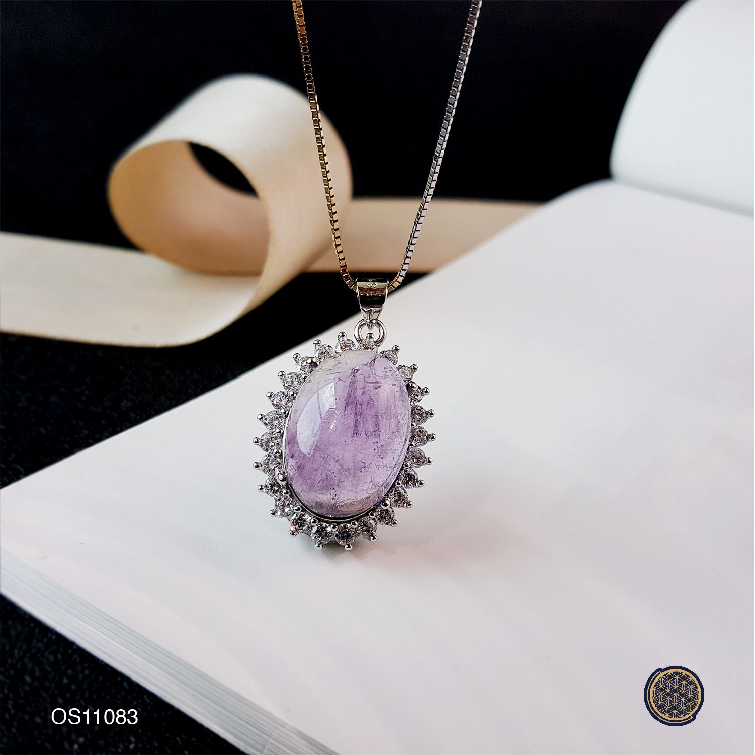 Amethyst Oval Shape With Zircon Pendant