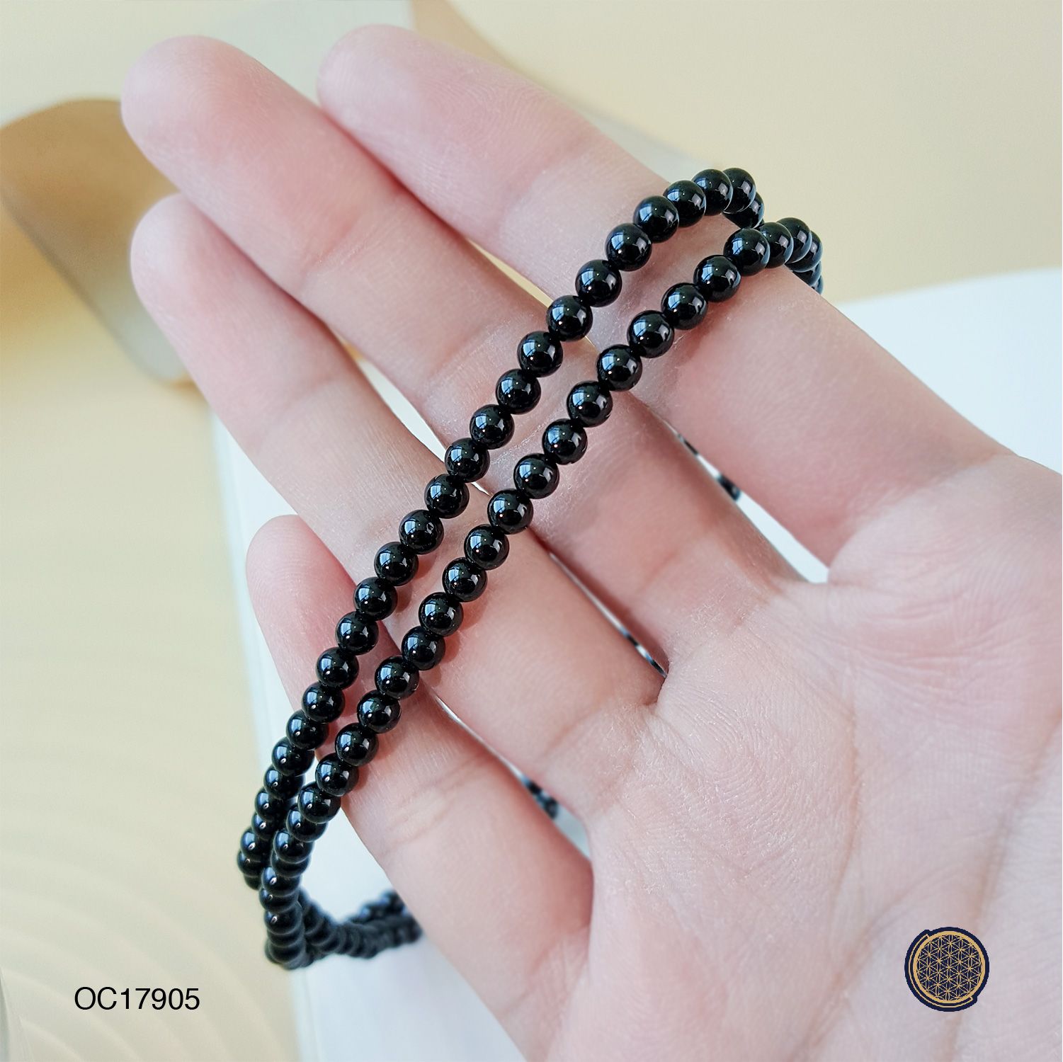 4mm Black Tourmaline Anklet