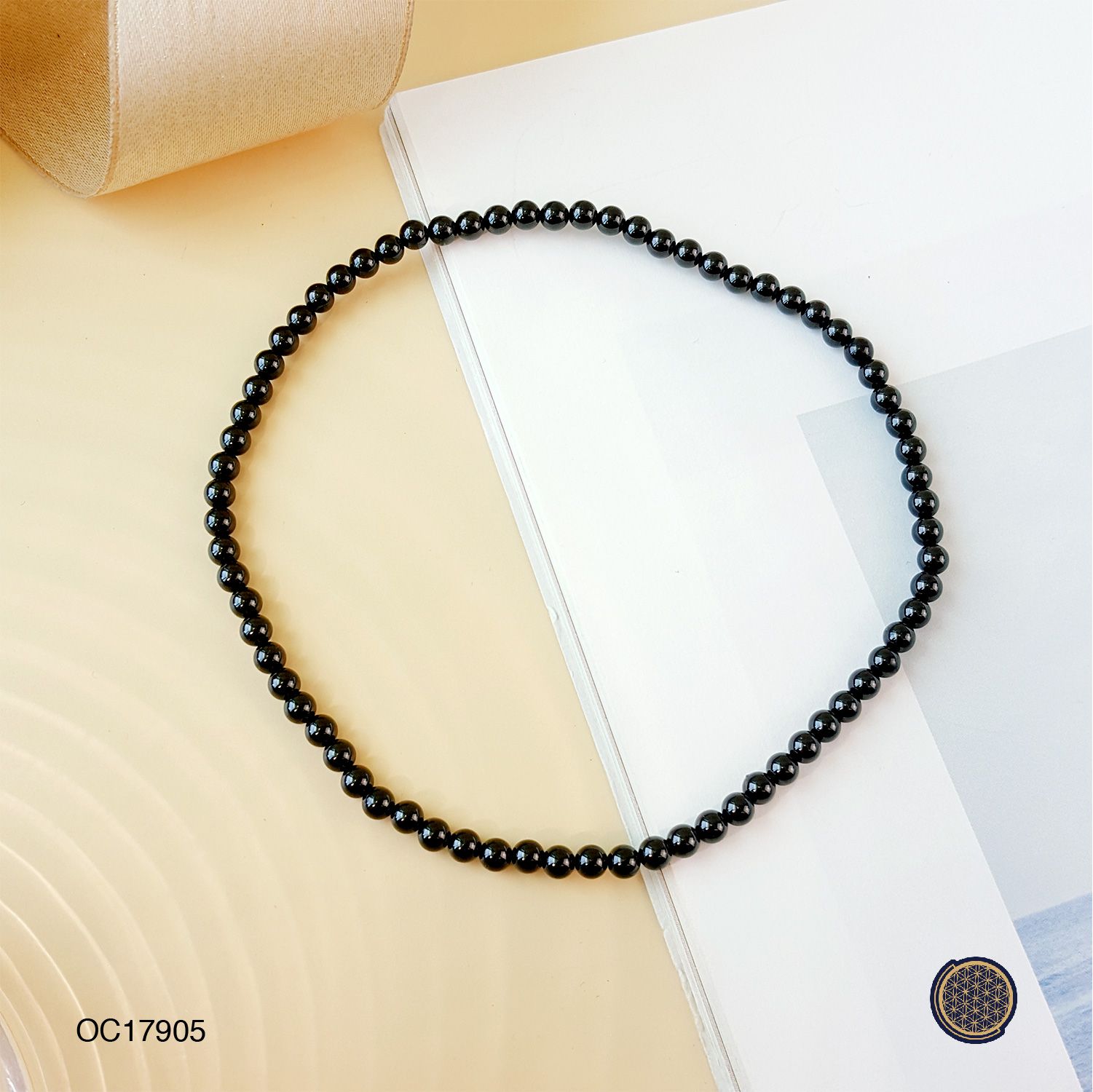 4mm Black Tourmaline Anklet