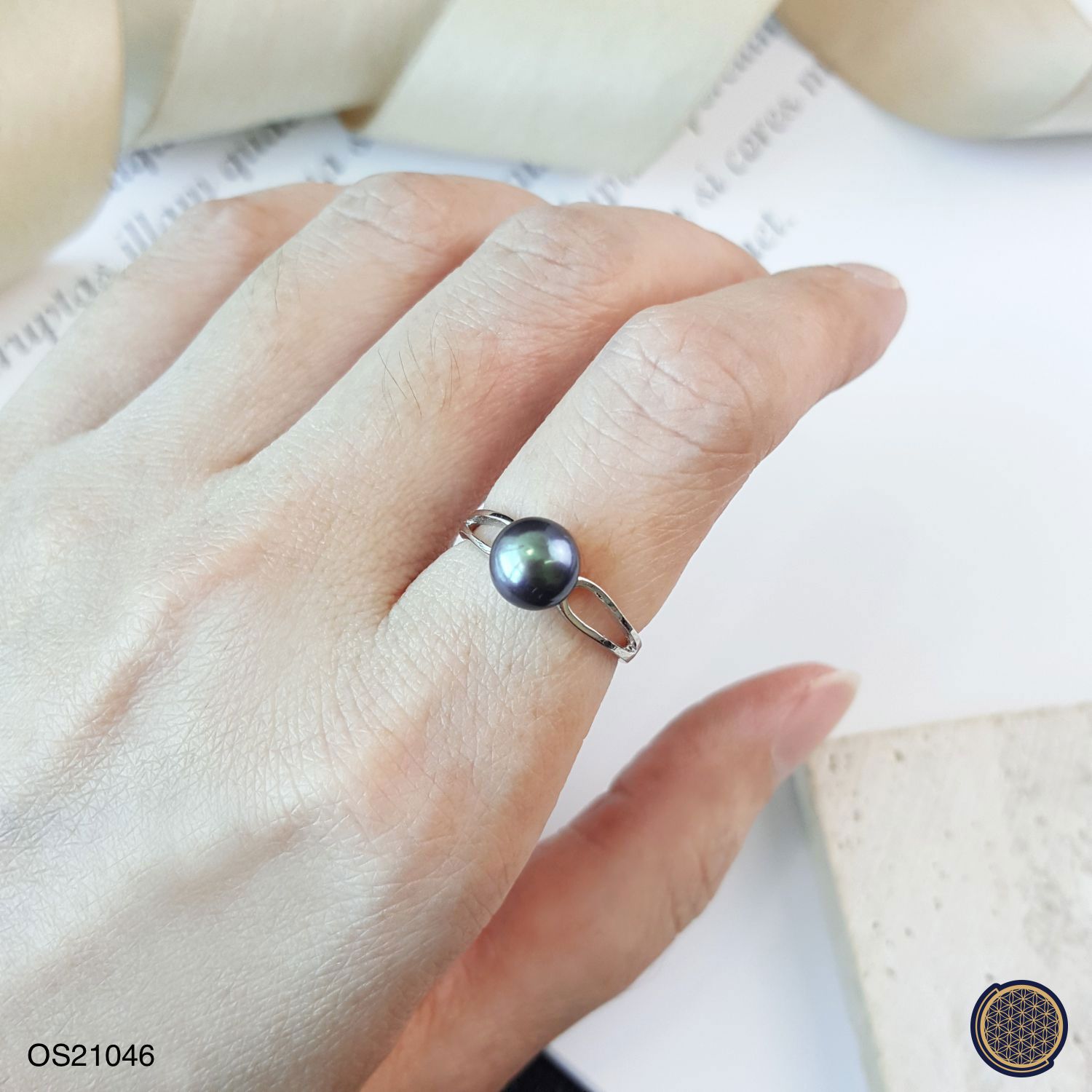 7mm Black Pearl Ring