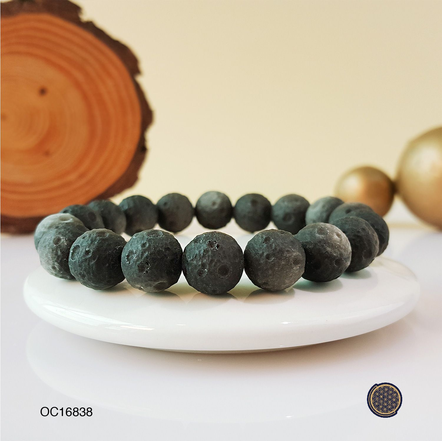 11mm Silver Sheen Obsidian  Meteorite Design Bracelet