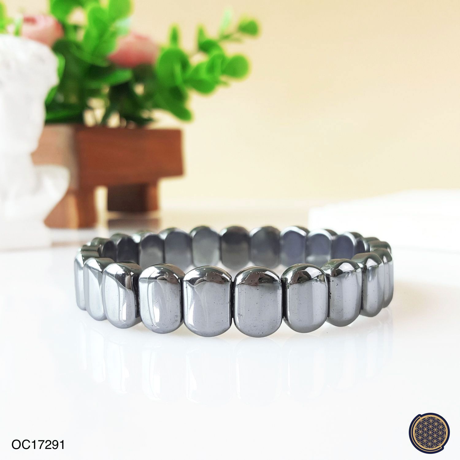 8mm x 12mm Terahertz Rice Shape Flat Bracelet