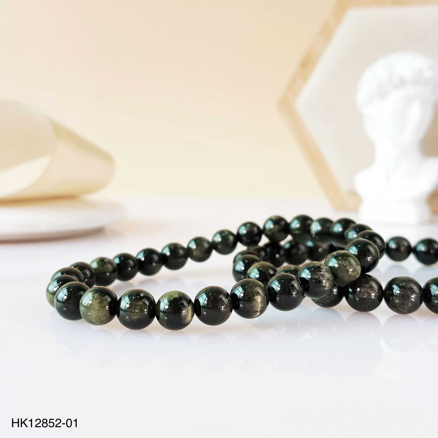 7-7.5mm Cat Eye Green Tourmaline Bracelet