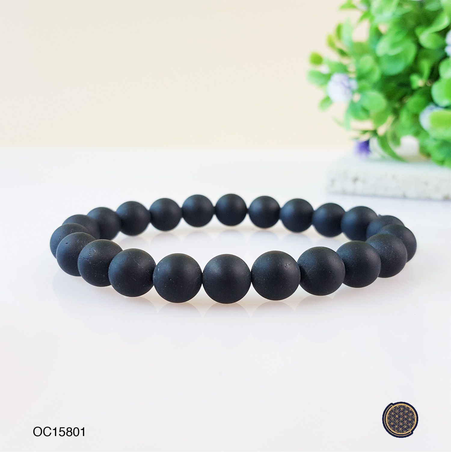 8mm Black Tourmaline Matte Bracelet