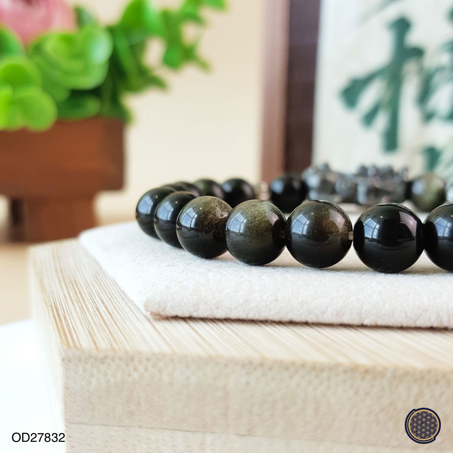 7.5mm Gold Sheen Obsidian With Pixiu Bracelet