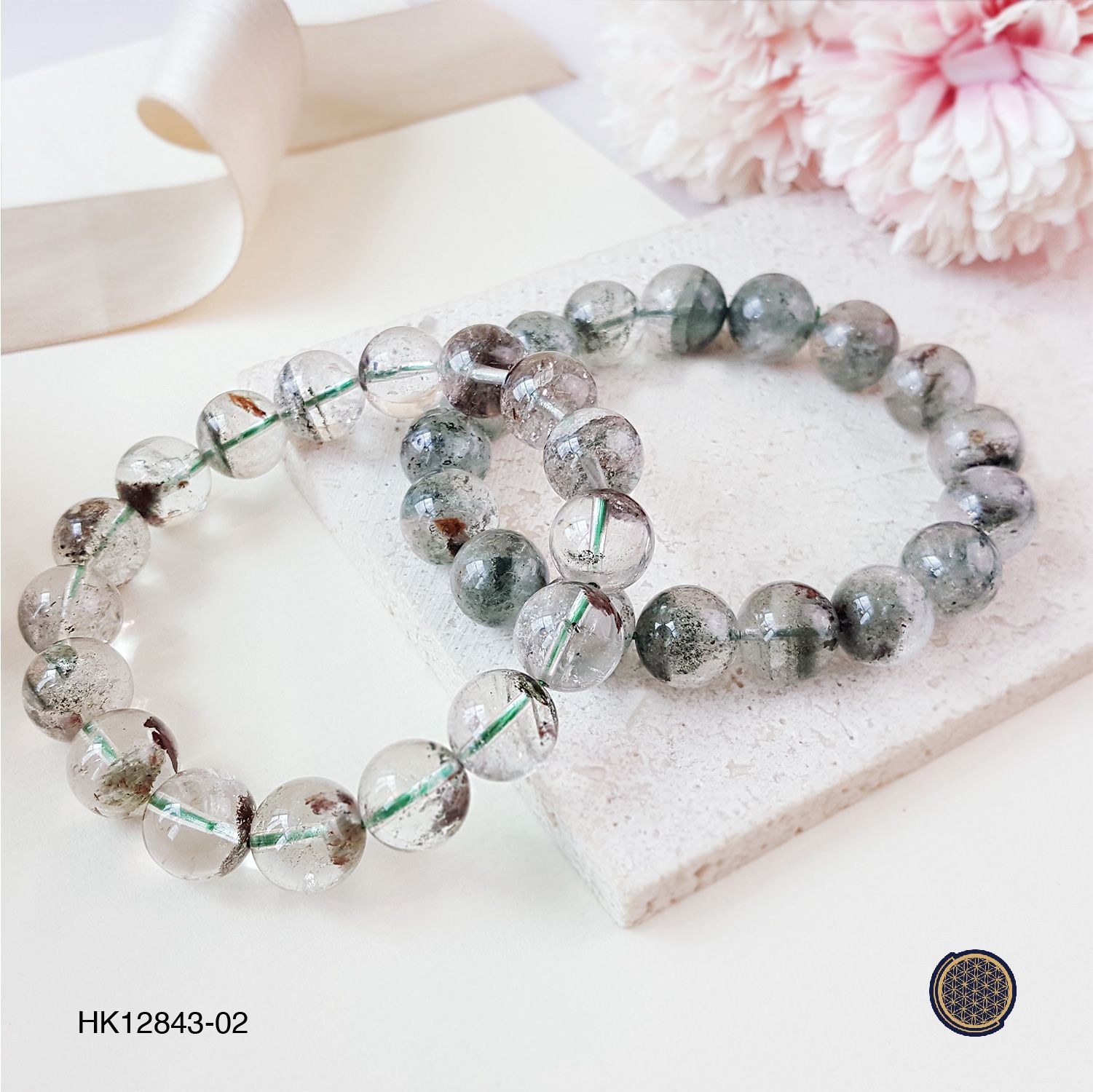 12-12.5mm Green Phantom Quartz Bracelet