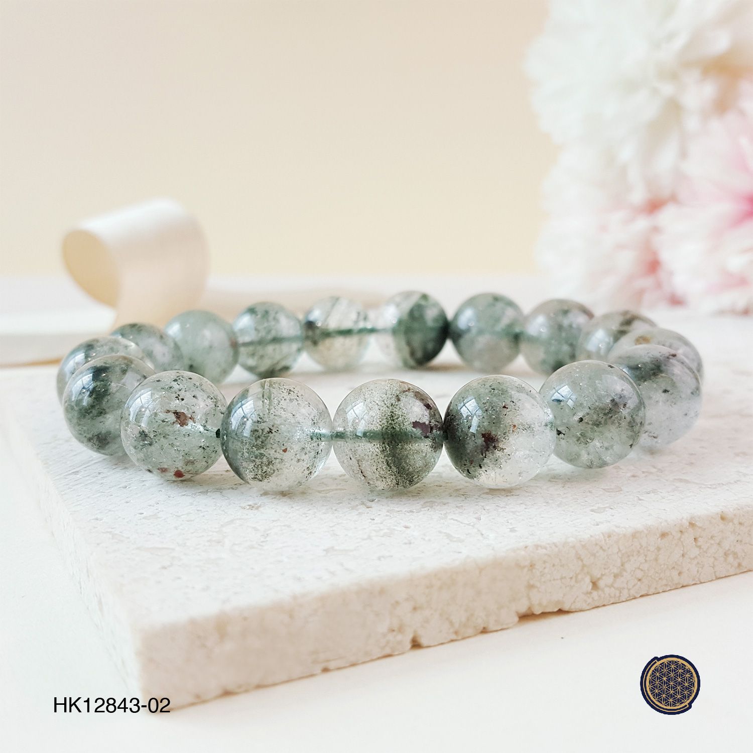 12-12.5mm Green Phantom Quartz Bracelet