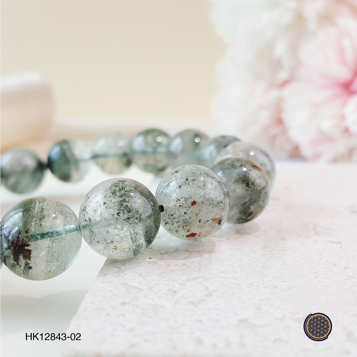 12-12.5mm Green Phantom Quartz Bracelet