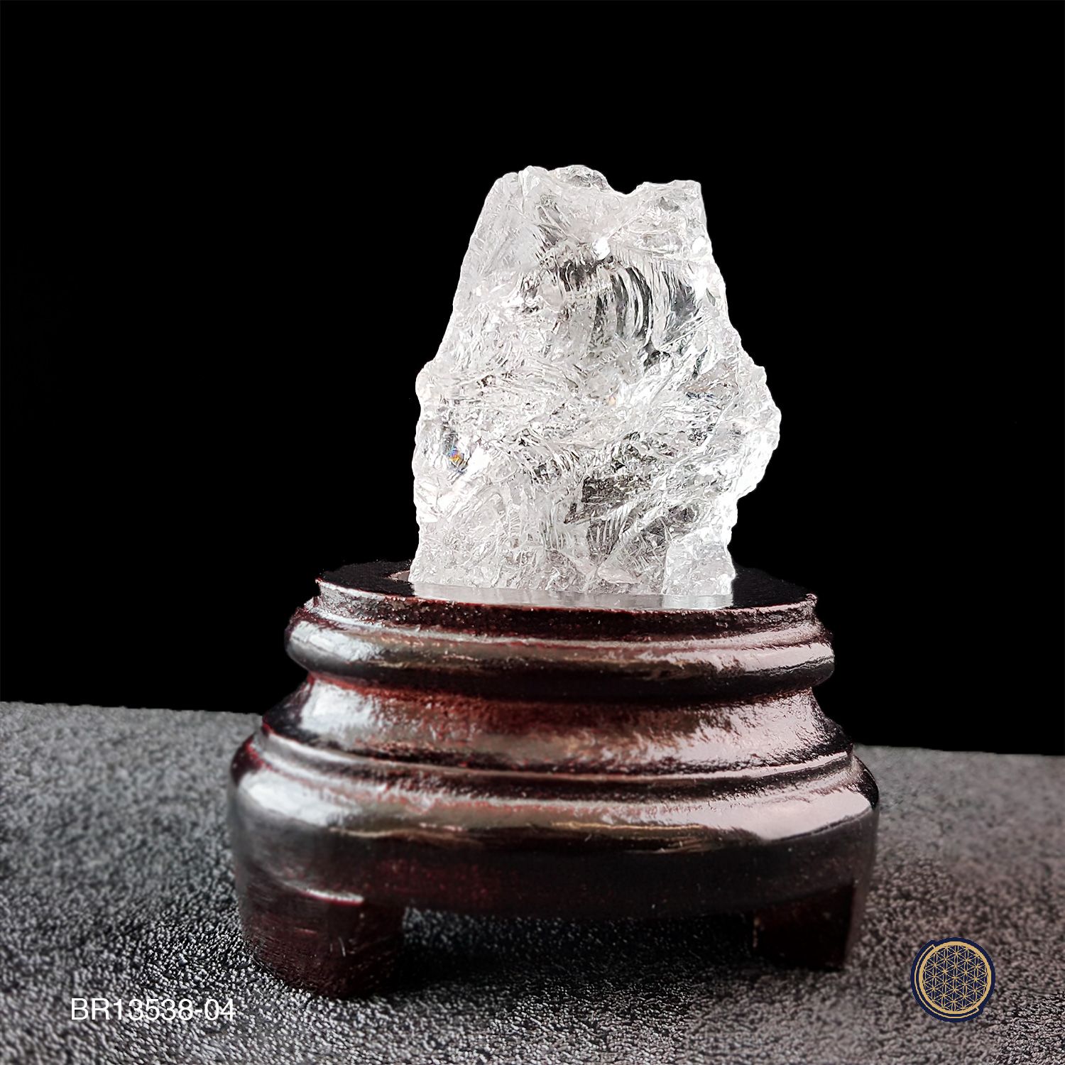 Azeztulite Stone With Wood Stand  