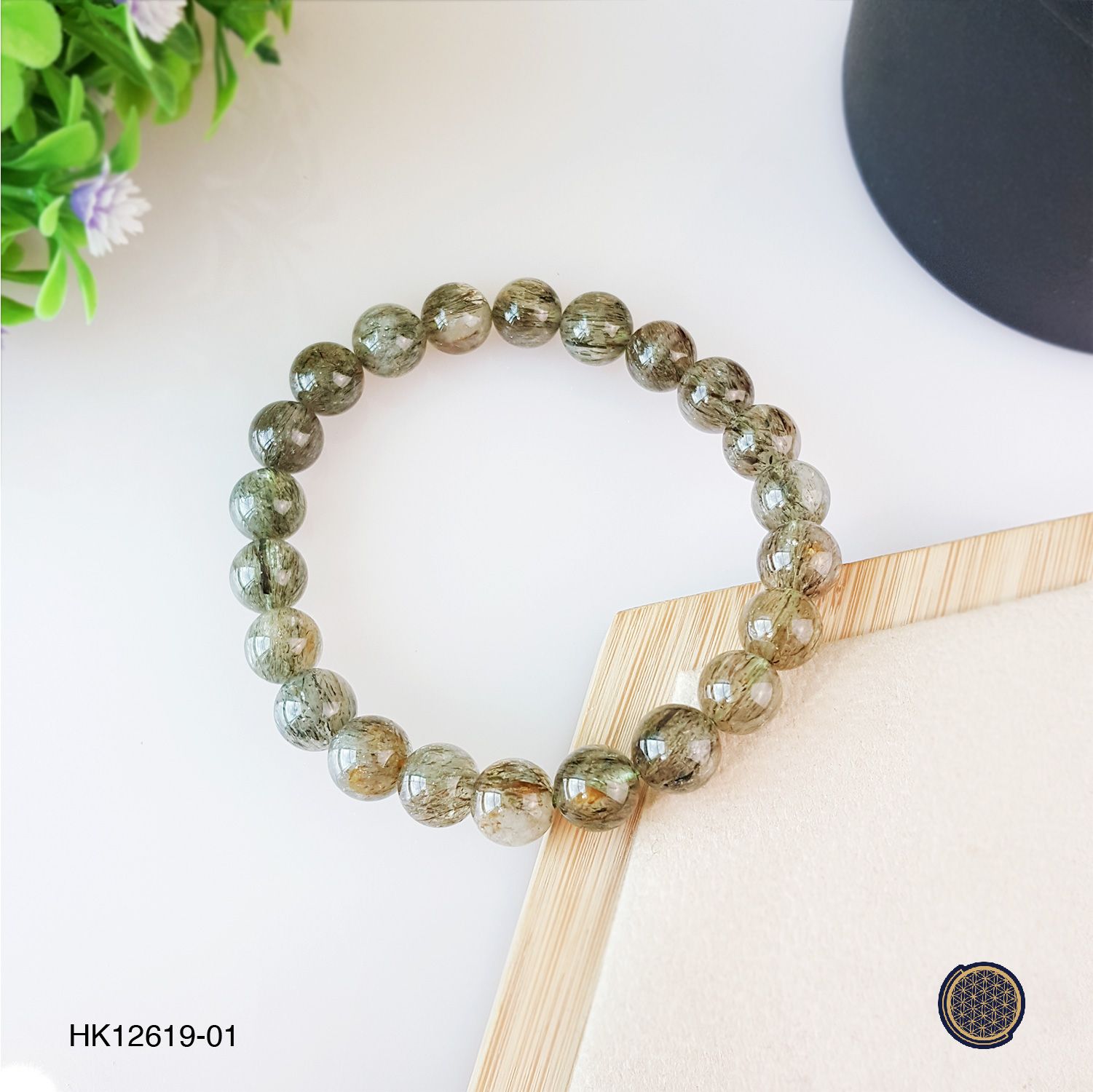 8-8.5mm Green Rutilated Quartz Bracelet