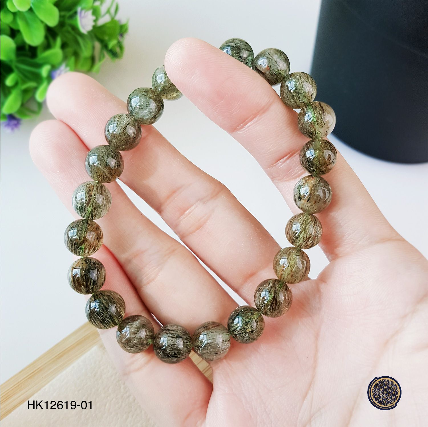 8-8.5mm Green Rutilated Quartz Bracelet