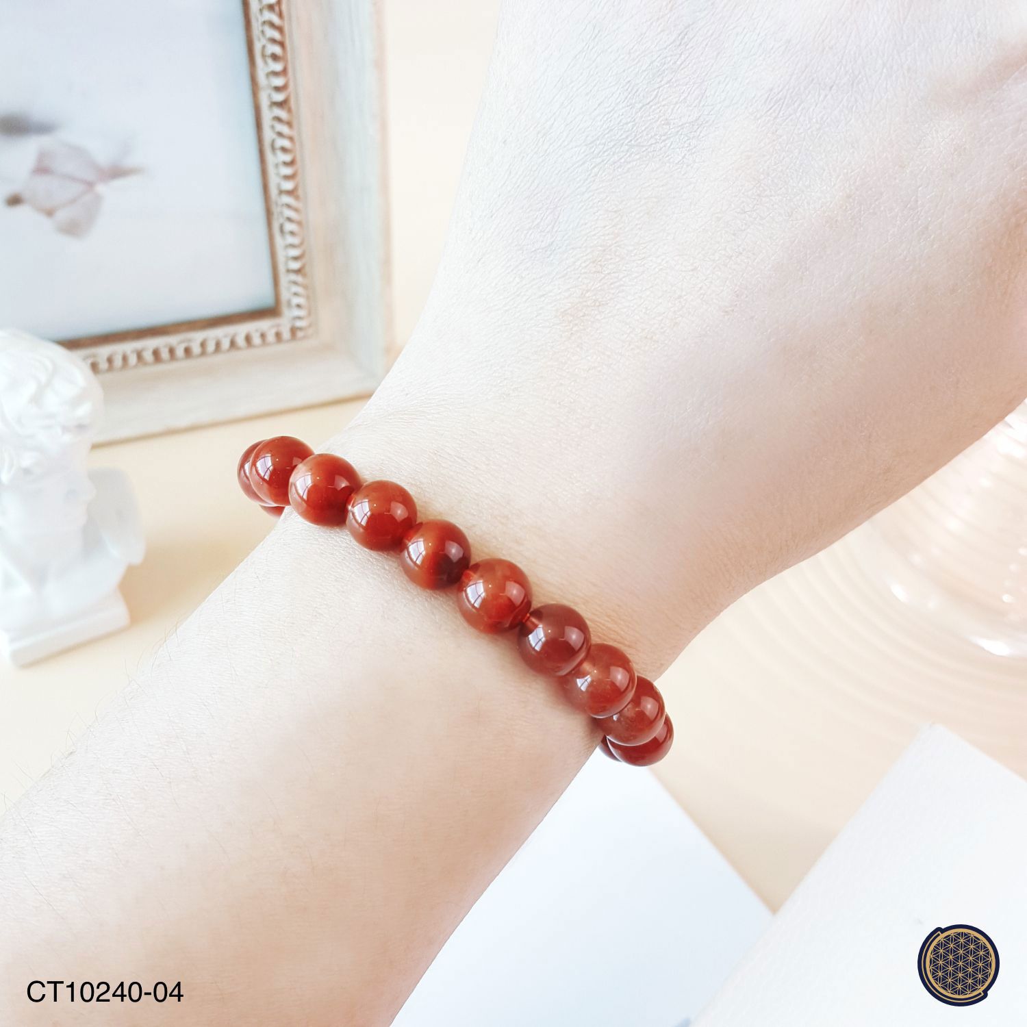 8-8.5mm Red Rabbit Hair Rutilated Bracelet -17.3GM 