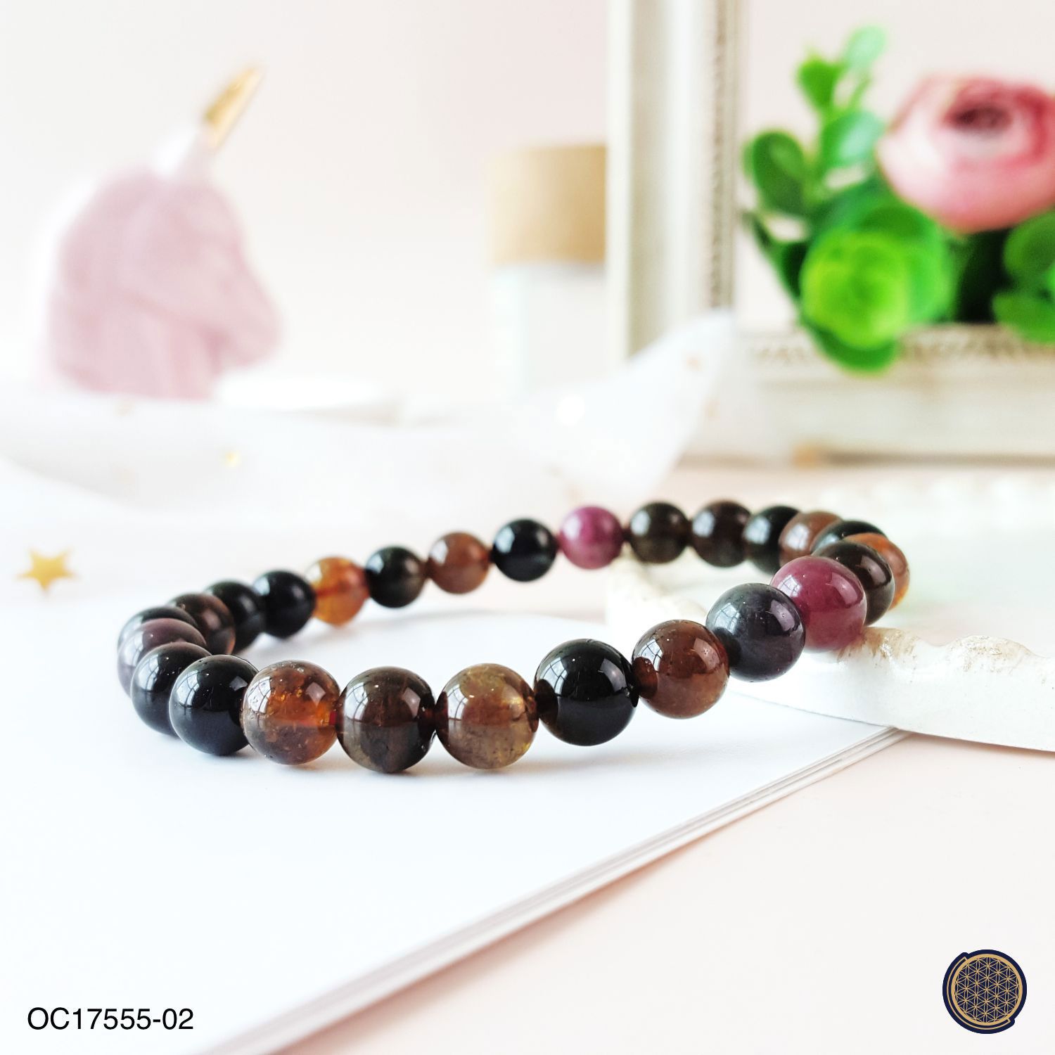 7-7.5mm Black Rose Tourmaline Bracelet