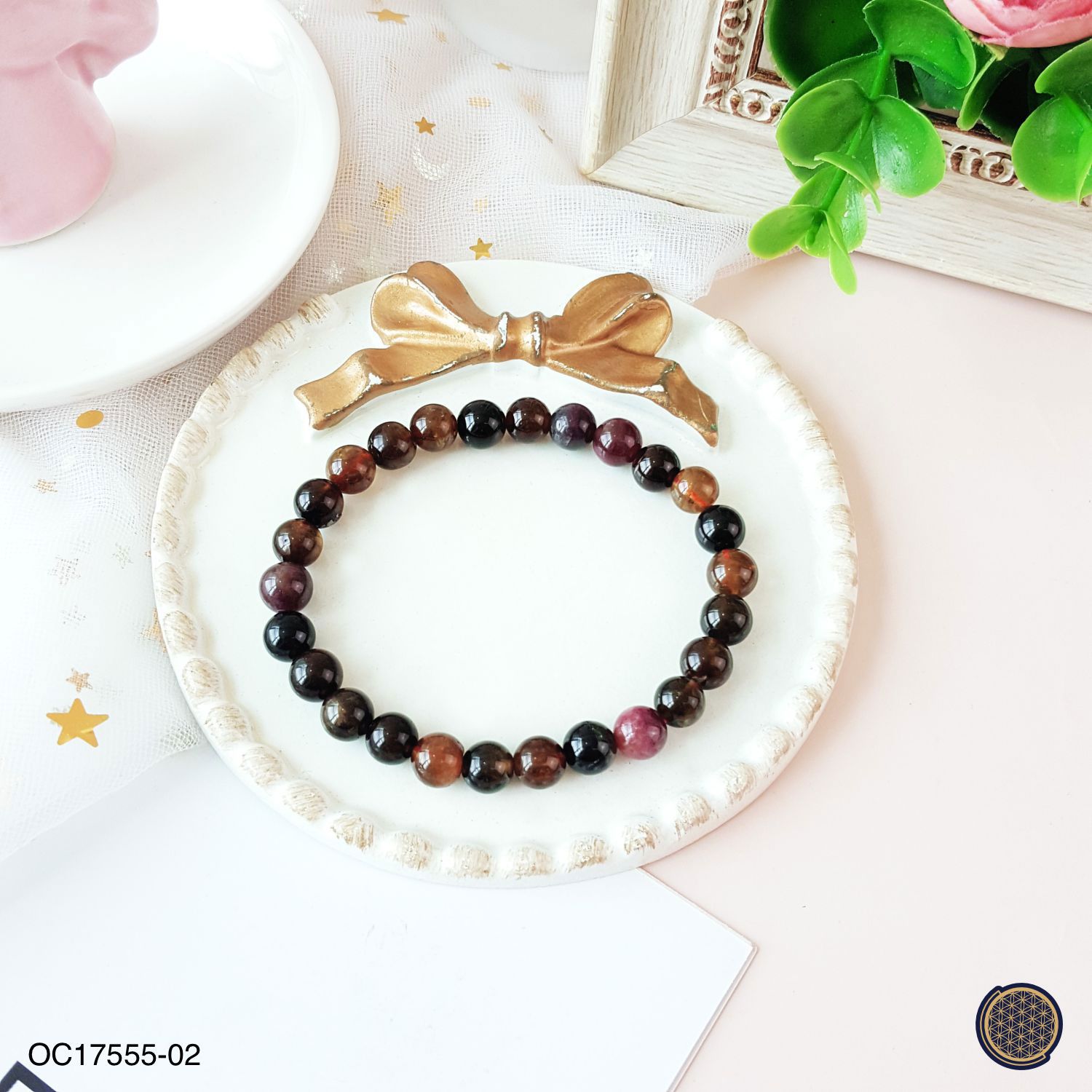 7-7.5mm Black Rose Tourmaline Bracelet