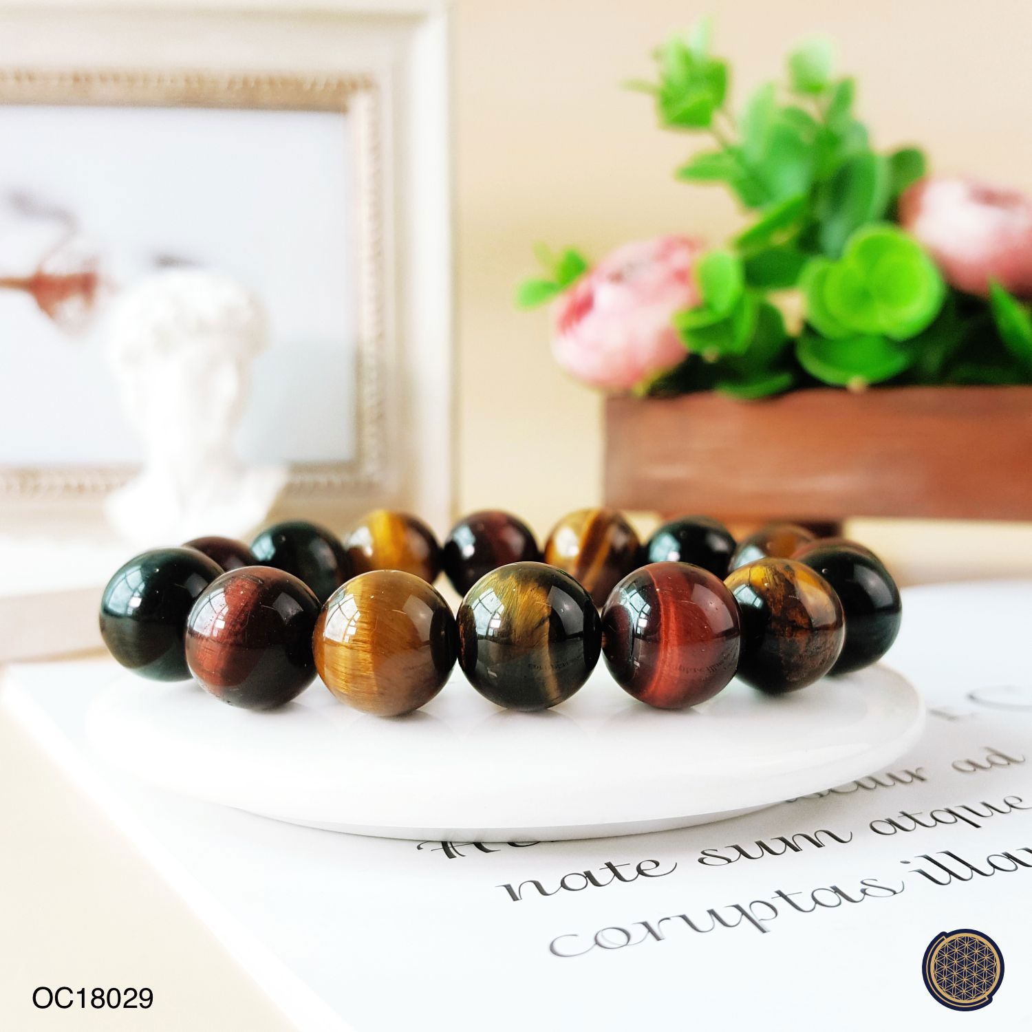 12mm Mixed Tiger Eye  Bracelet