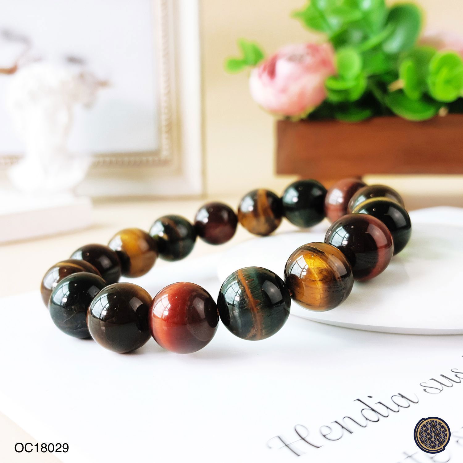 12mm Mixed Tiger Eye  Bracelet