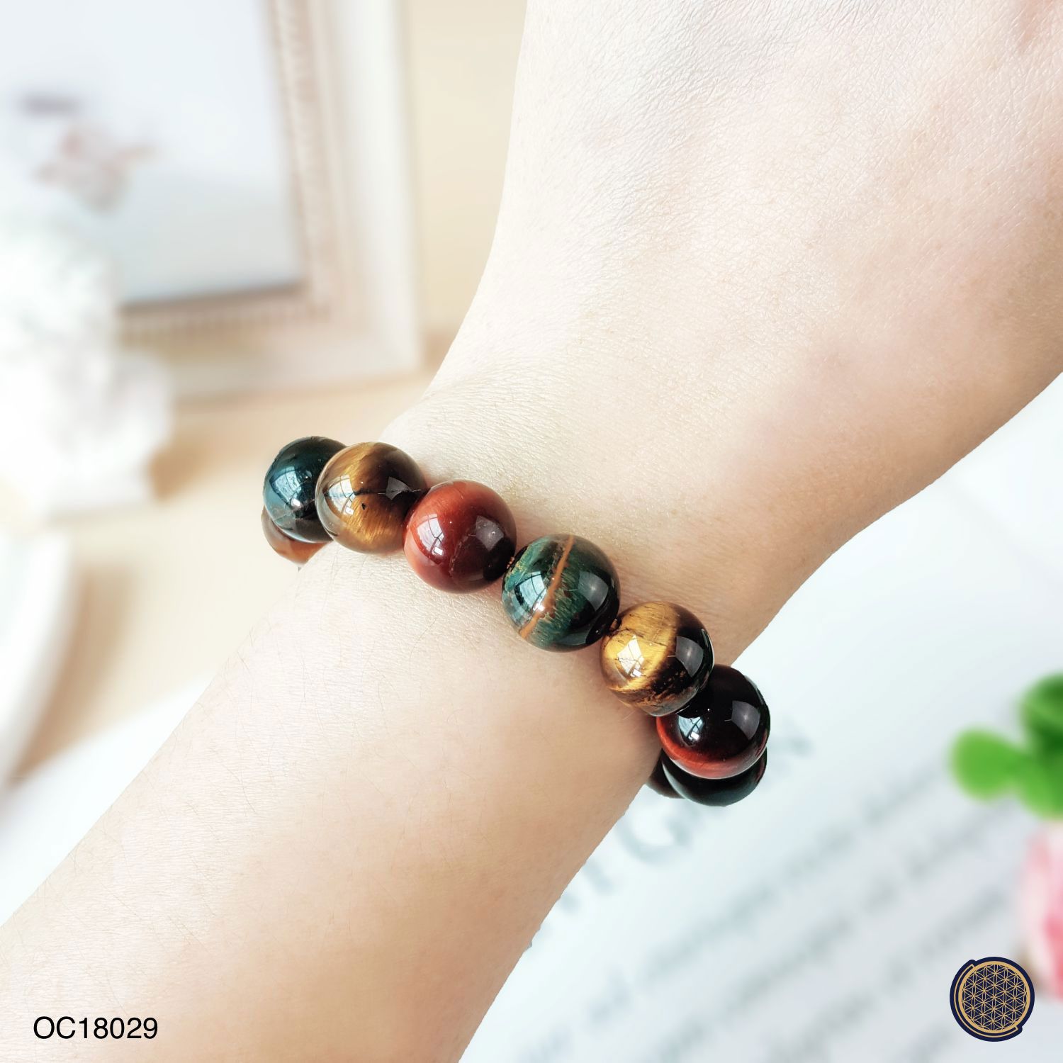 12mm Mixed Tiger Eye  Bracelet