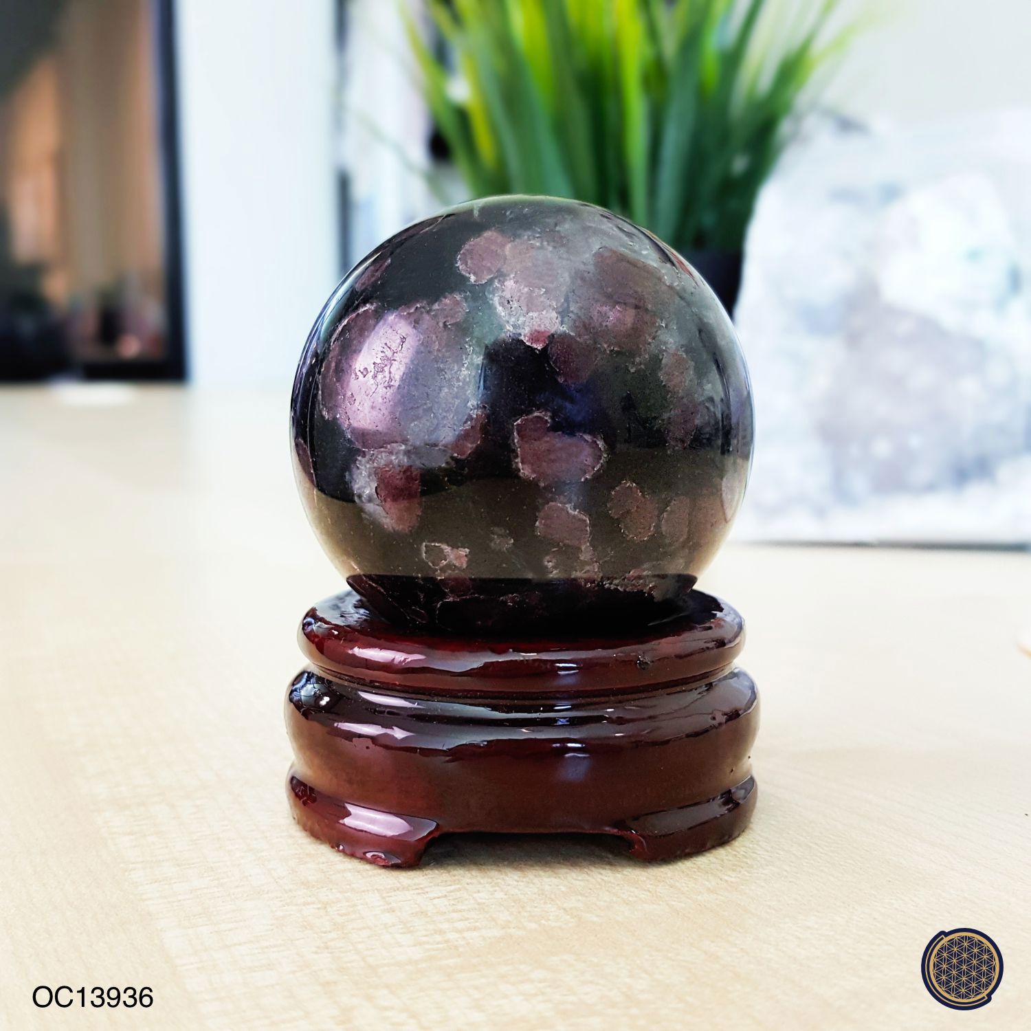 51mm Astrophylite Garnet Sphere  - 0.260KGS Ball