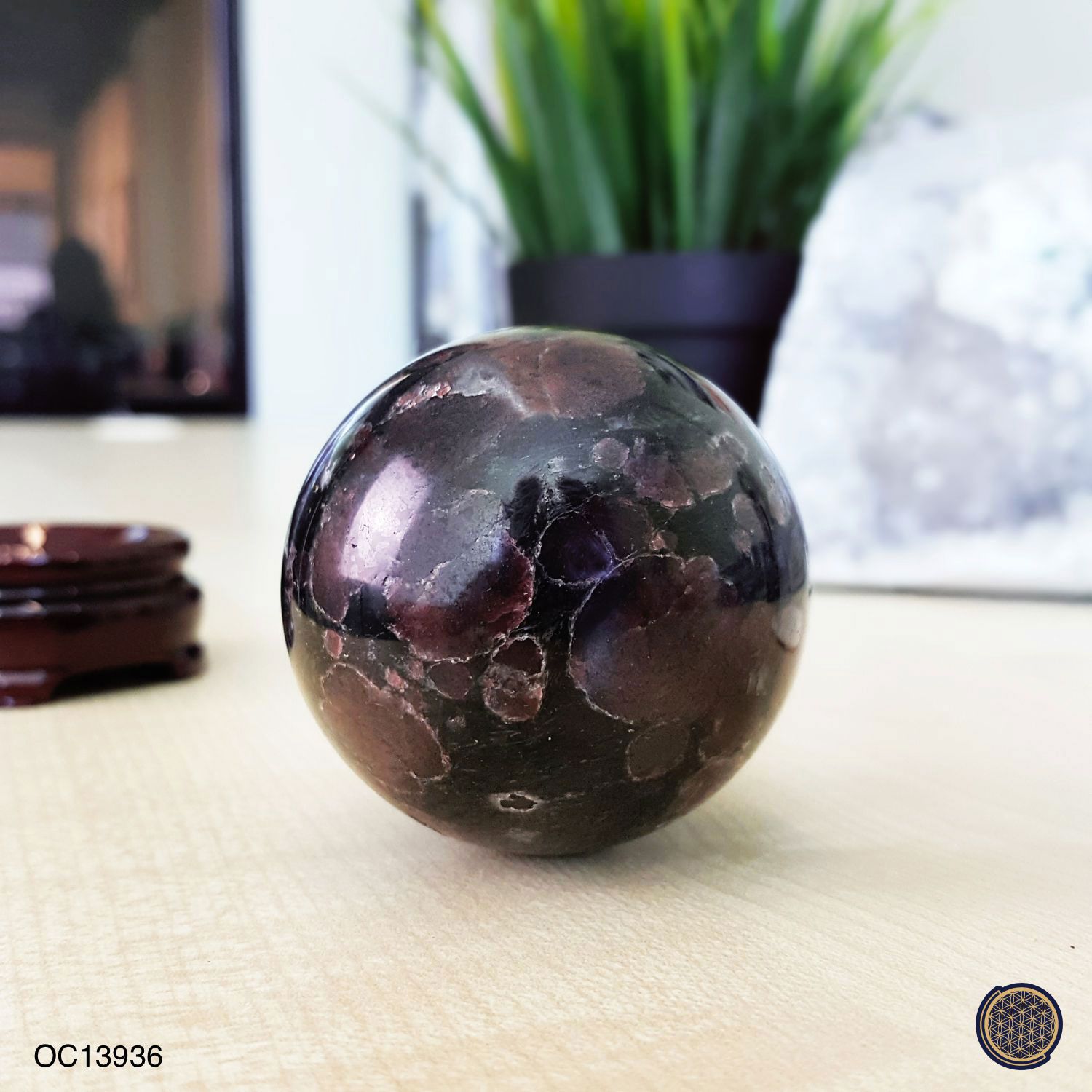 51mm Astrophylite Garnet Sphere  - 0.260KGS Ball